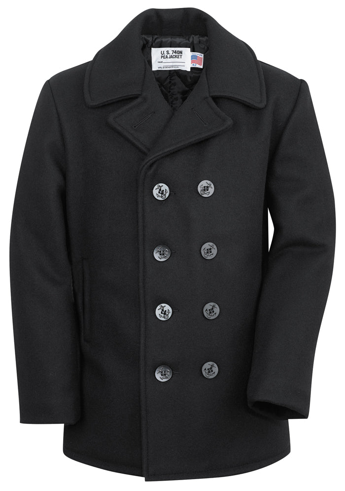 740X - Classic Melton Pea Coat in Larger Sizes – Schott N.Y.C.