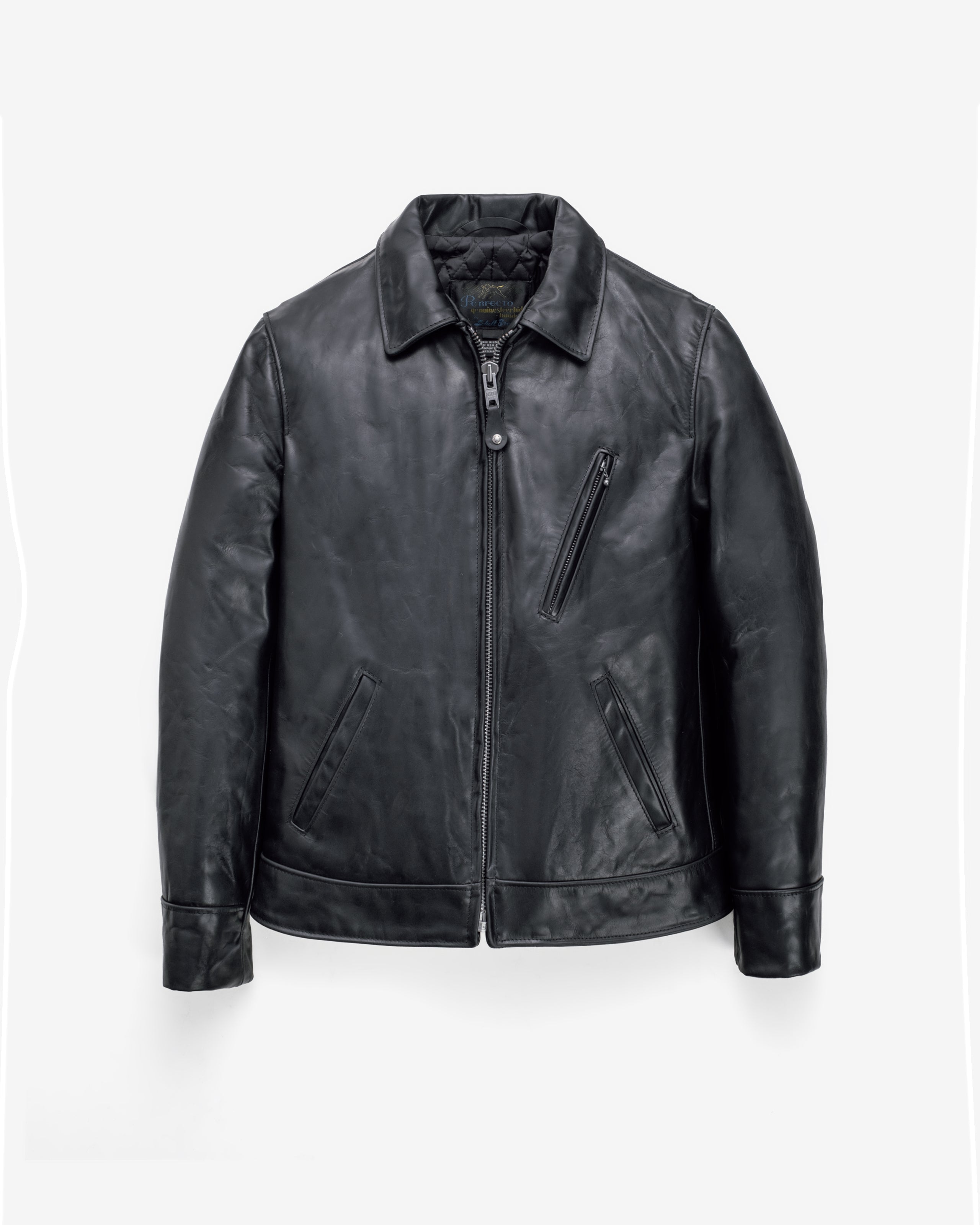 【schott】Perforated cow leather jacket Schott Perfecto Leather Jacket Cow Hide Fur On Men's Small Made in