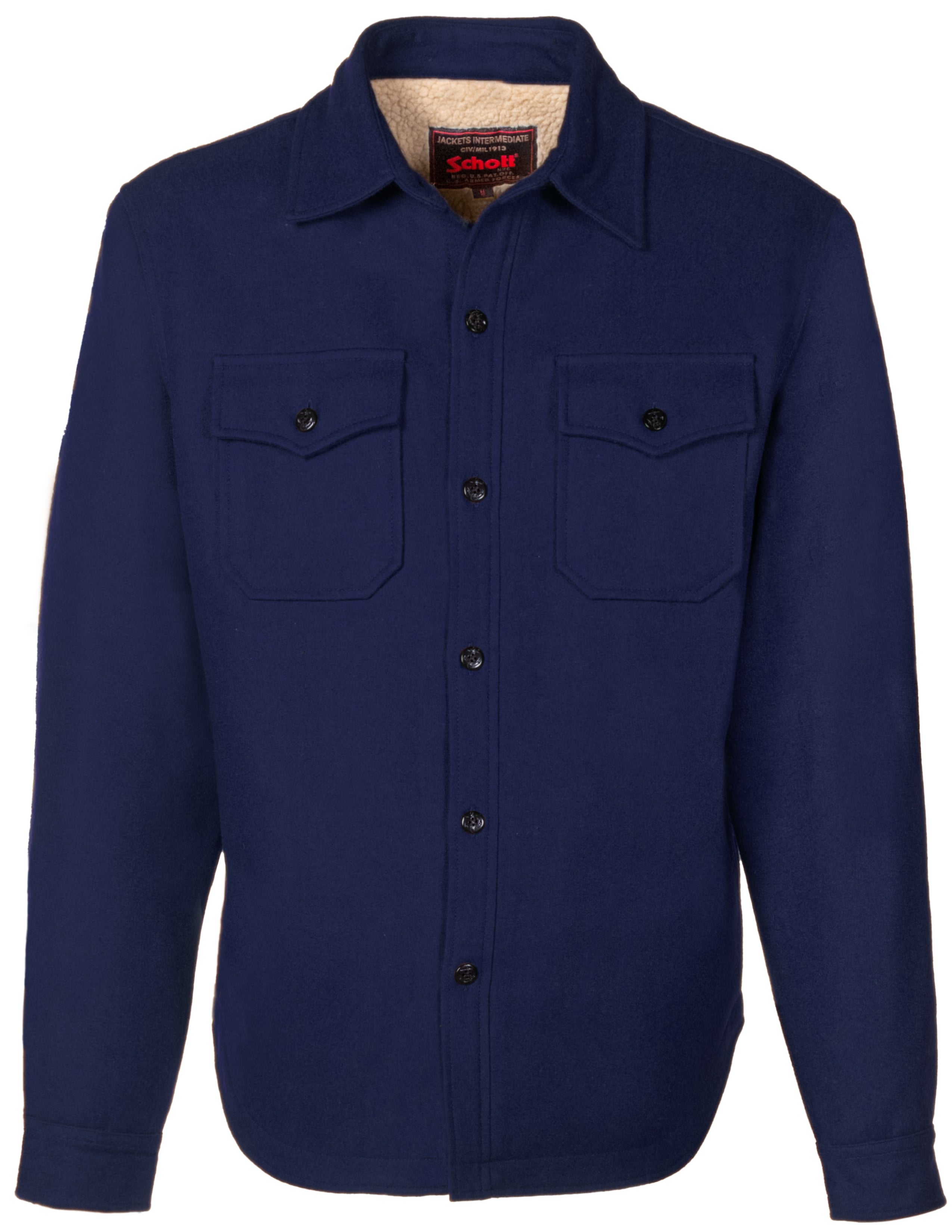 7116 - Wool Blend Faux Sherpa Lined CPO Shirt – Schott N.Y.C.