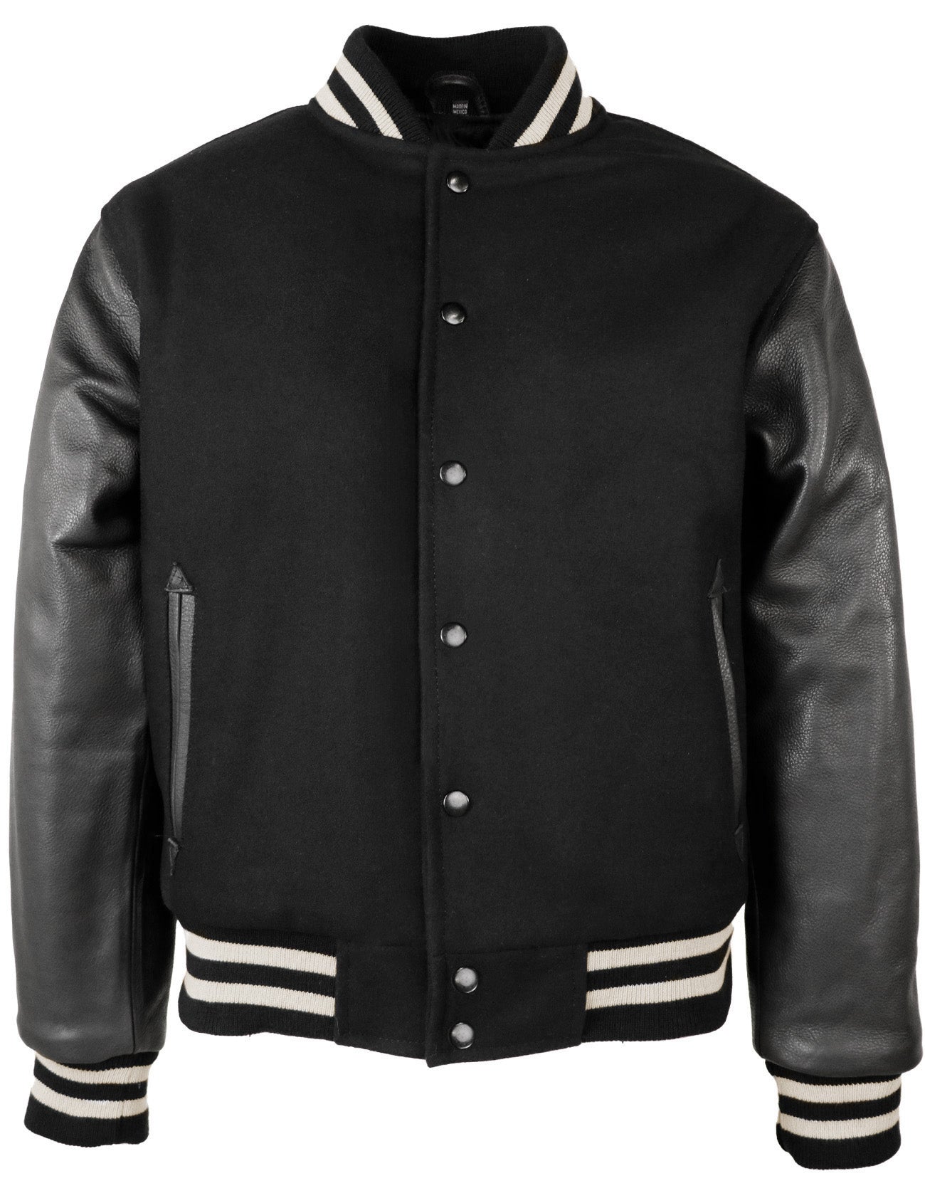 770 - Men's Melton Wool 70's Varsity Jacket with Leather Sleeves