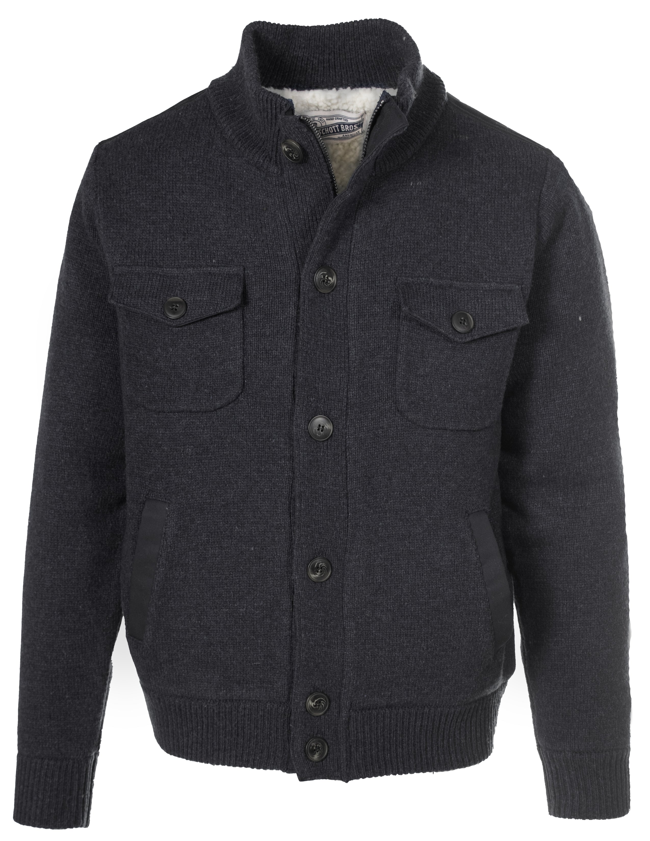 F2144 - Wool Blend Military Sweater Jacket – Schott N.Y.C. F2144 - Wool Blend Military Sweater Jacket – Schott N.Y.C.
