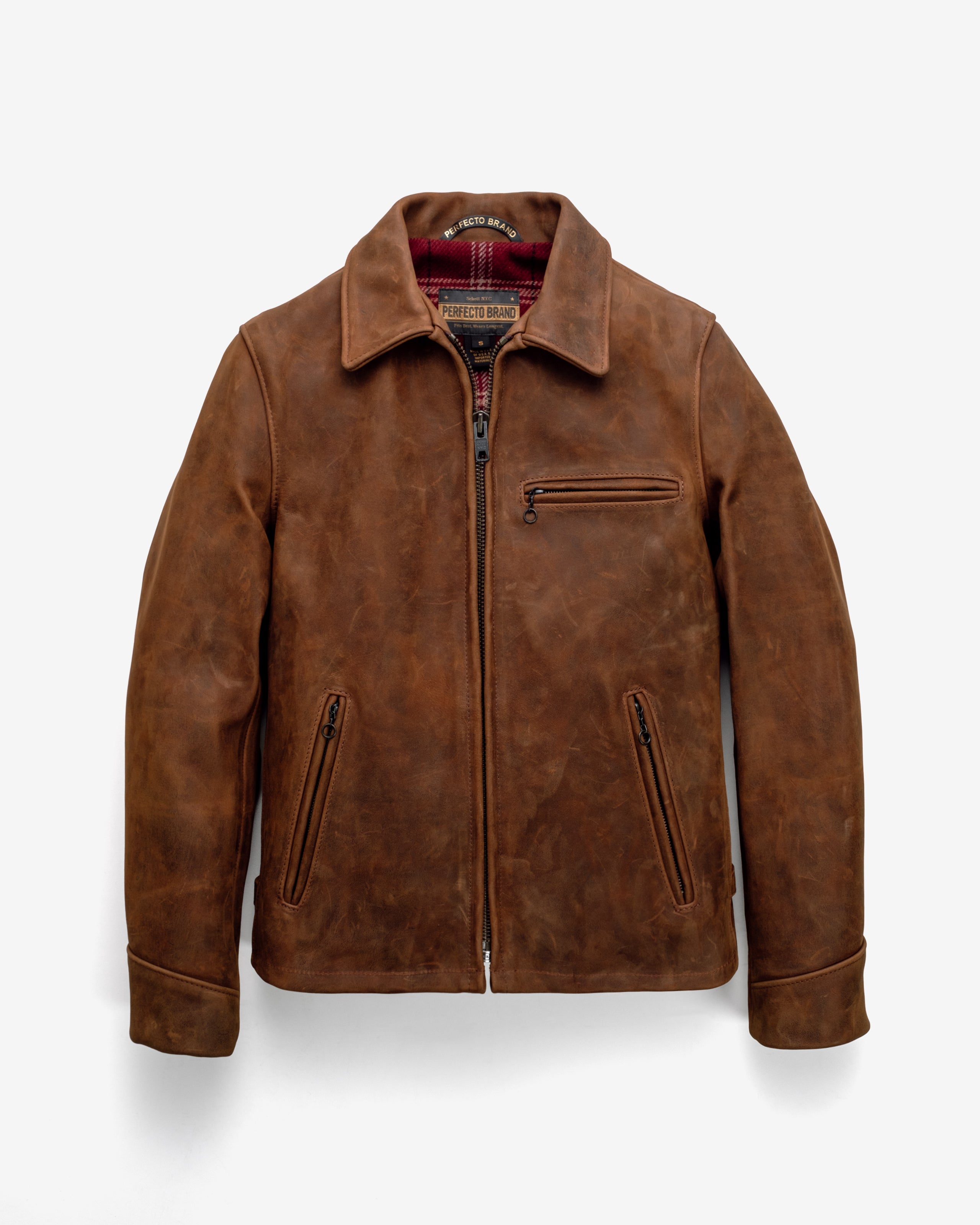 Schott レザージャケット サイズ42 ブラウン 543 - Men's Waxy Buffalo Leather Sunset Jacket – Schott N.Y.C.
