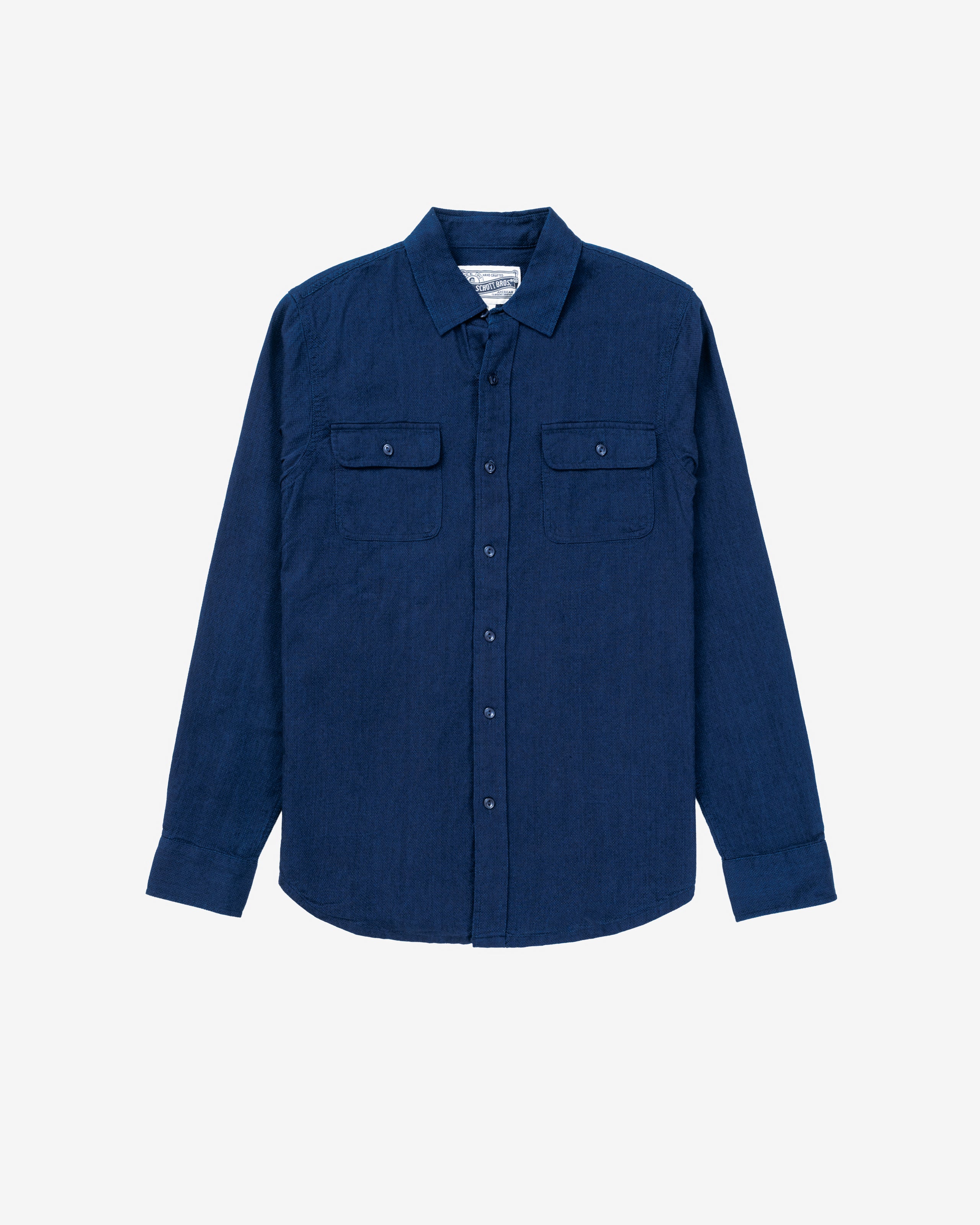 SH2308 | Long Sleeve Indigo Cotton Work Shirt – Schott N.Y.C.