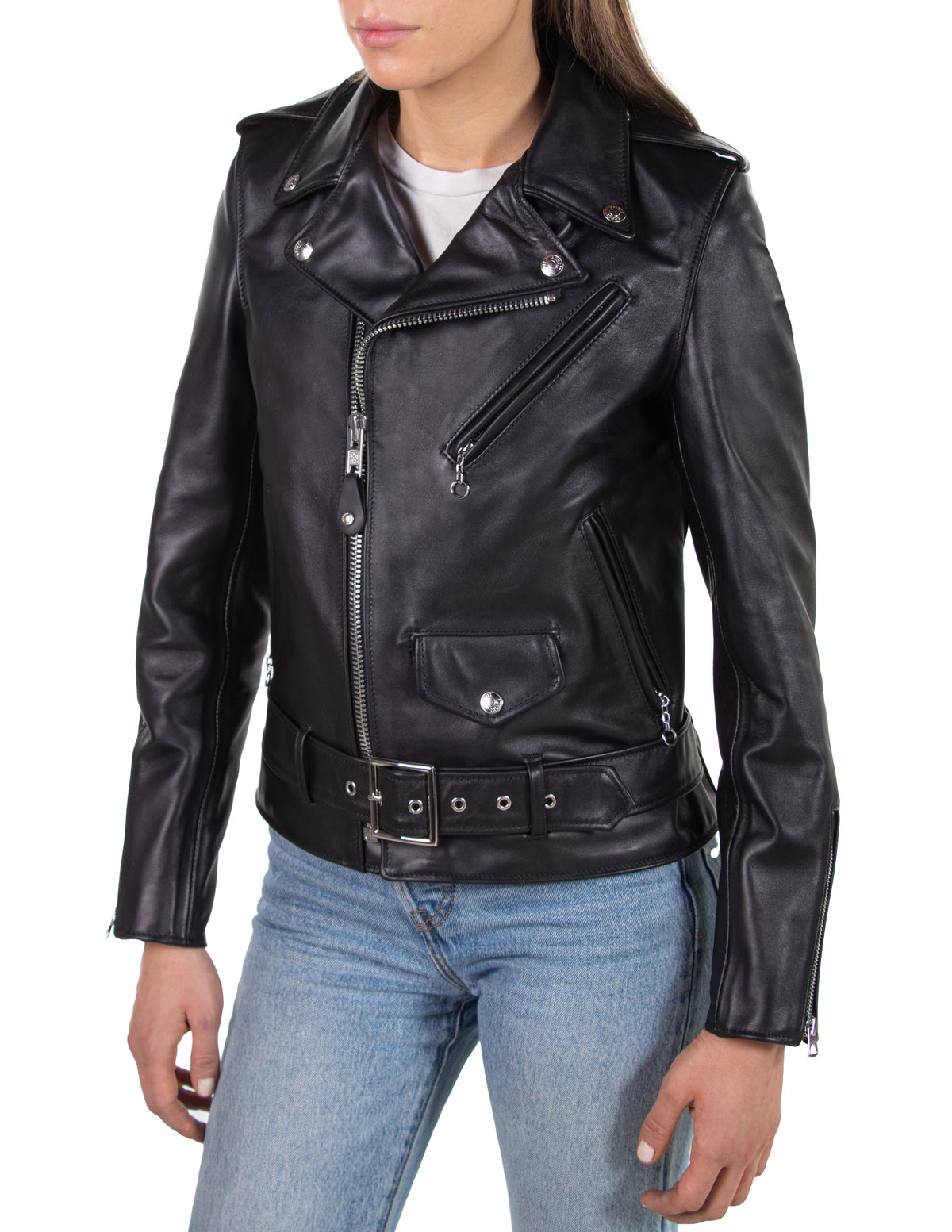 Schott NYC Late 1990's - Early 2000's Café Racer Moto Jacket - Brown Schott NYC Late 1990's - Early 2000's Café Racer Moto Jacket - Brown