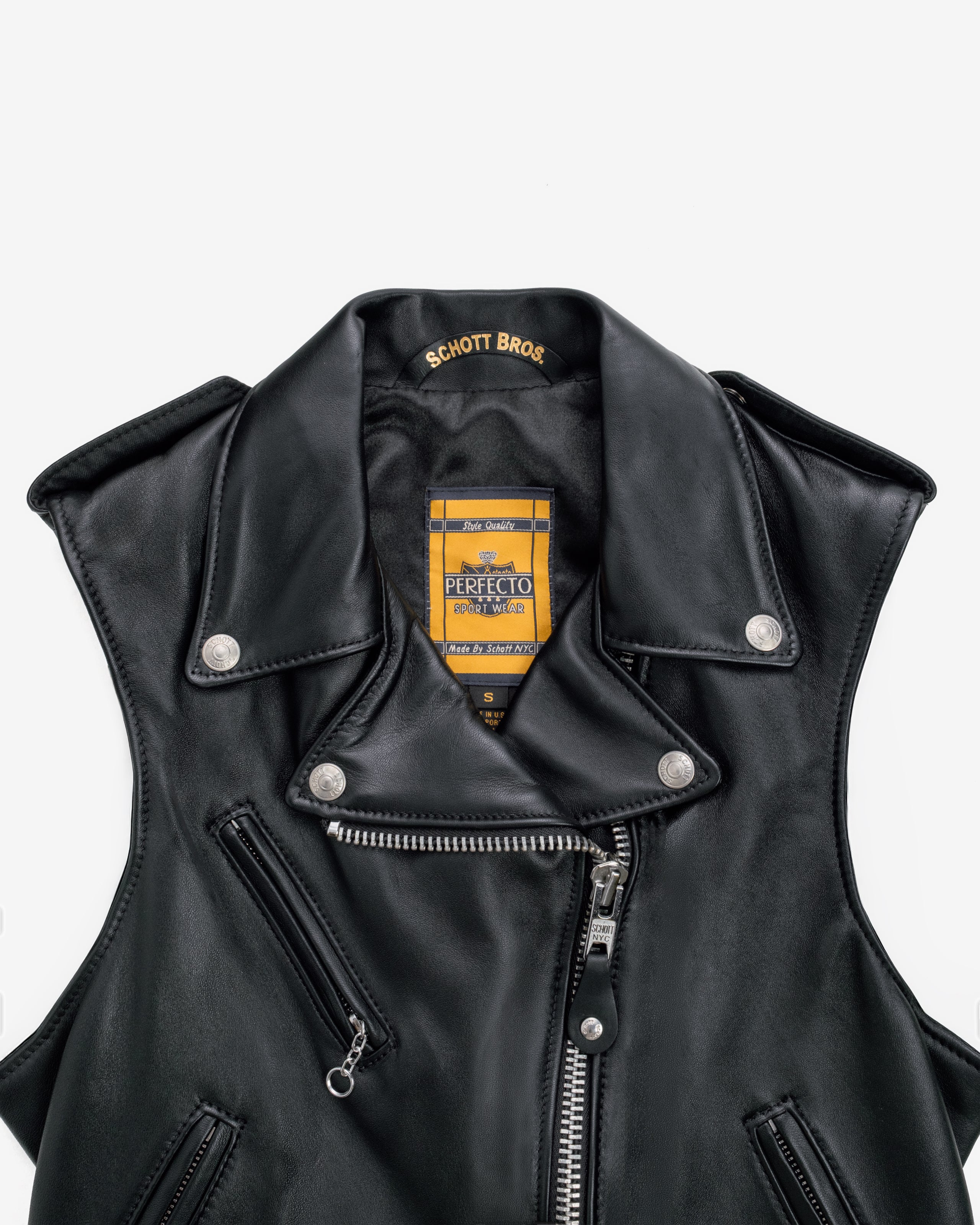 トップス 44 80s Schott N.Y.C. Mouton Leather Vest 515V | Laced Genuine Pebbled Cowhide Club Vest – Schott N.Y.C.