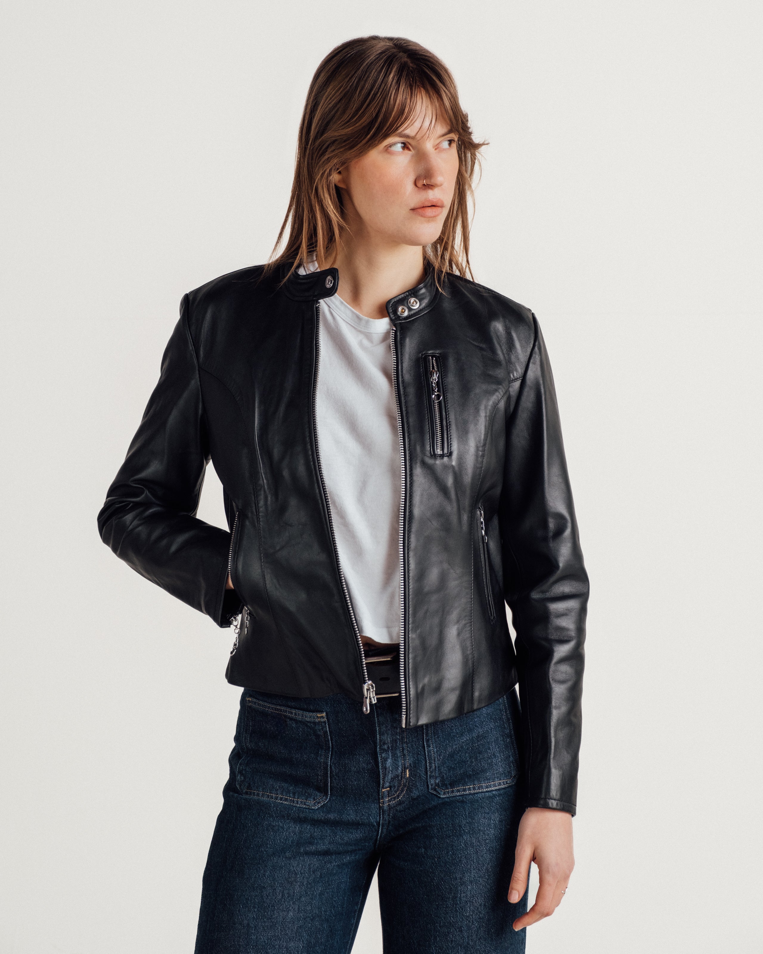 みなみ 　schott レザージャケット 21141W | Lambskin Cafe Racer Jacket – Schott N.Y.C.