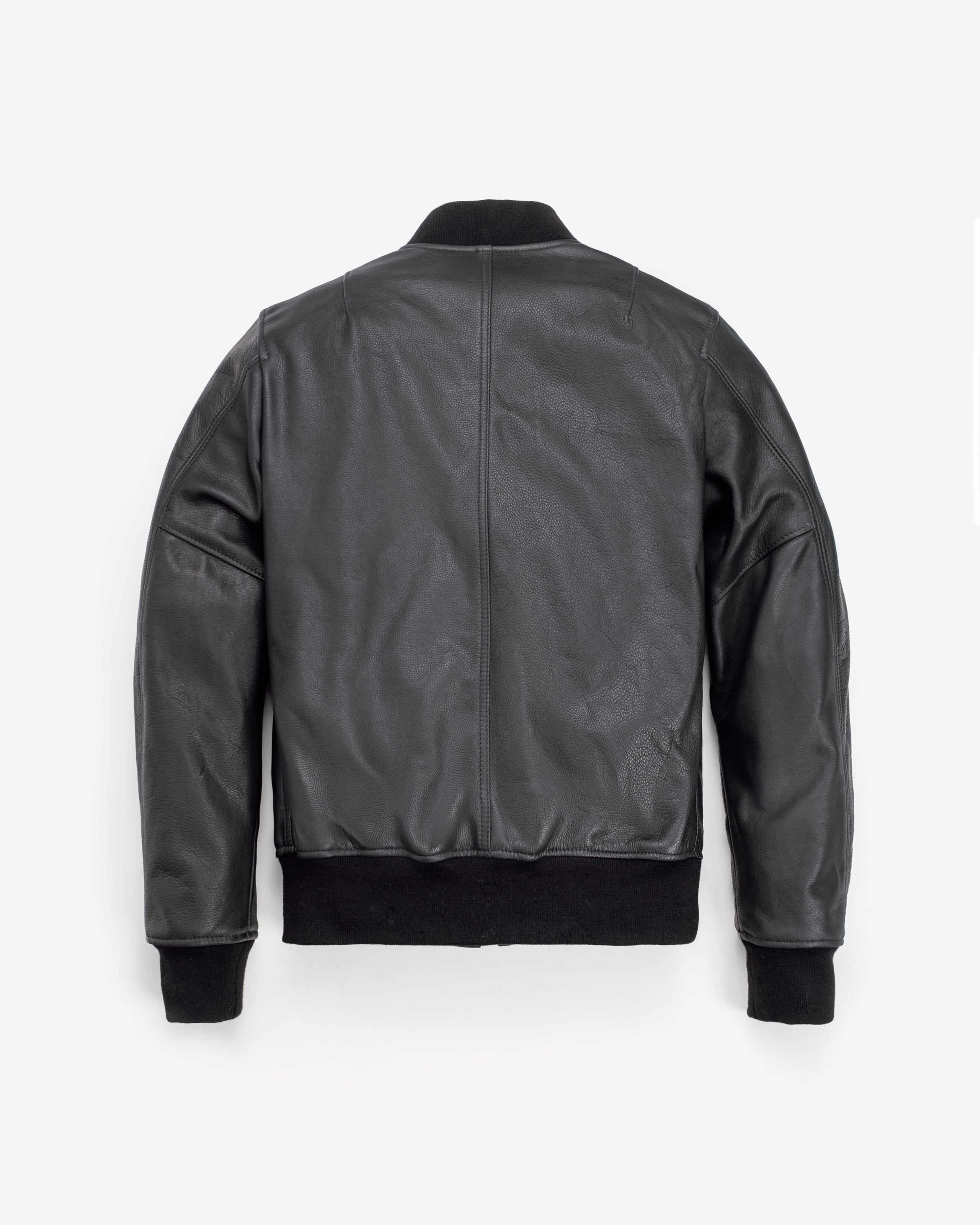 237 - Lightweight Natural Pebble Cowhide Leather Bomber Jacket