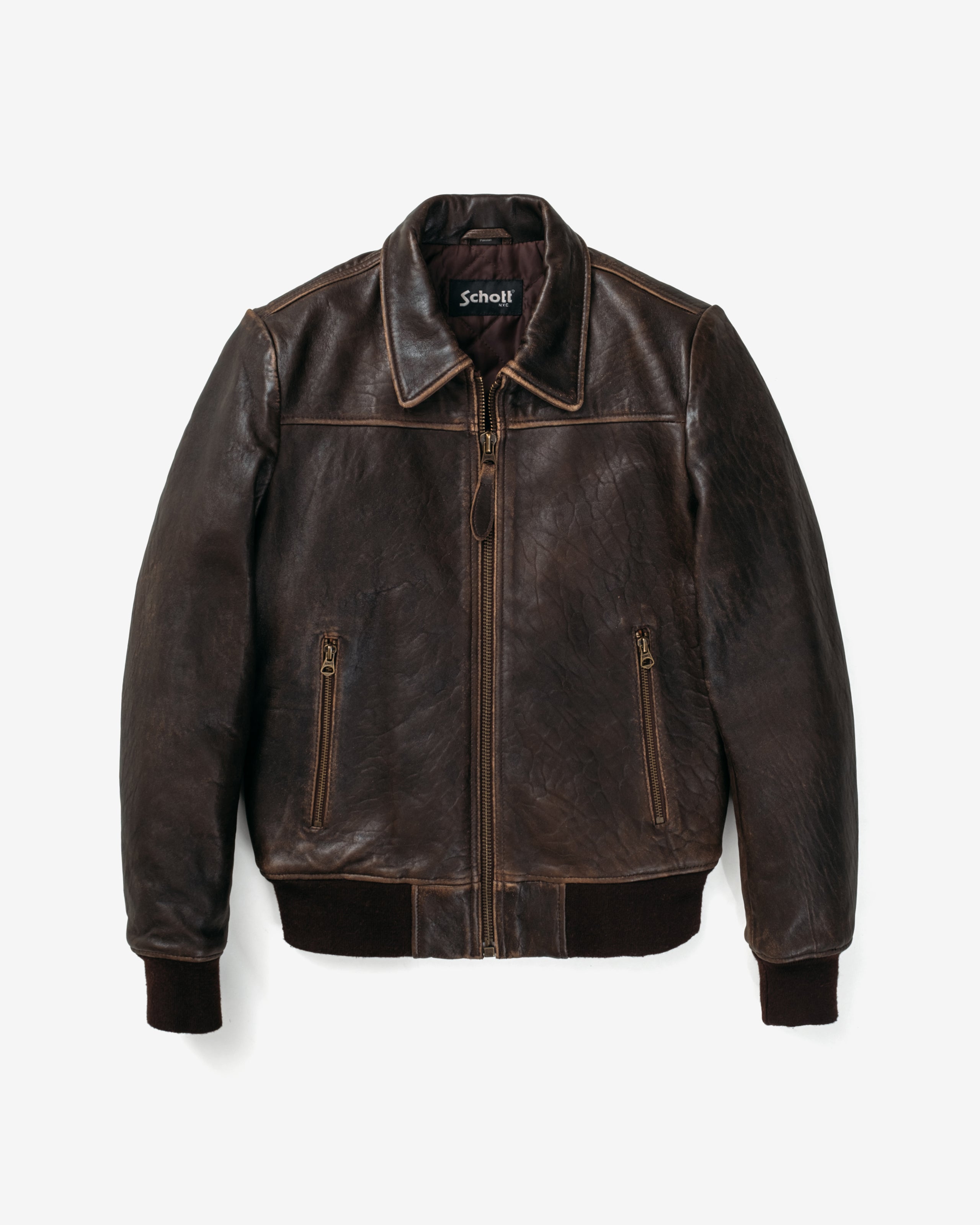 【schott】Flight work jacket Vintage Schott A-2 Flight Jacket, size 40 – Thurston Bros Rough