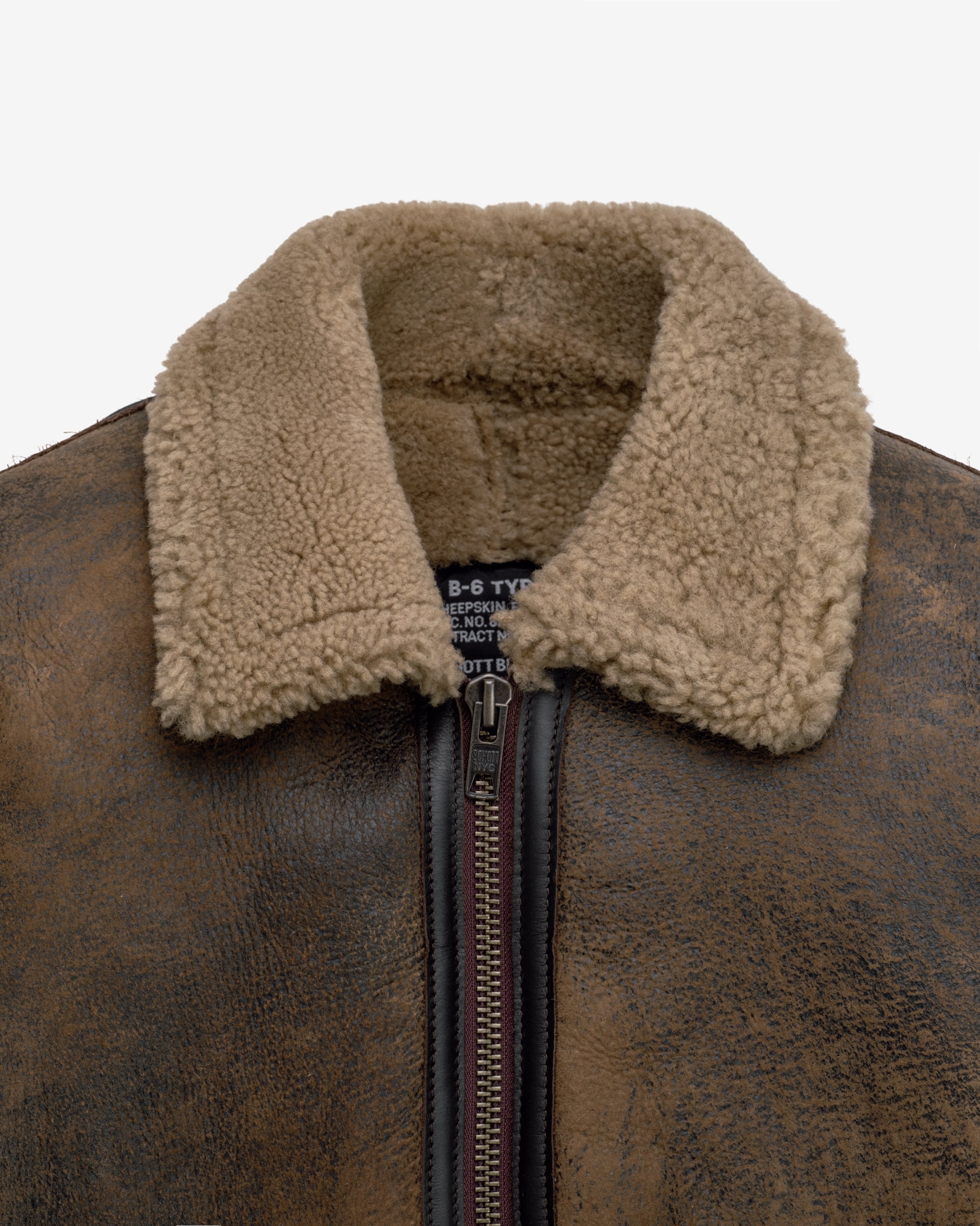 256S - ANTIQUE BROWN SHEEPSKIN JACKET – Schott N.Y.C.