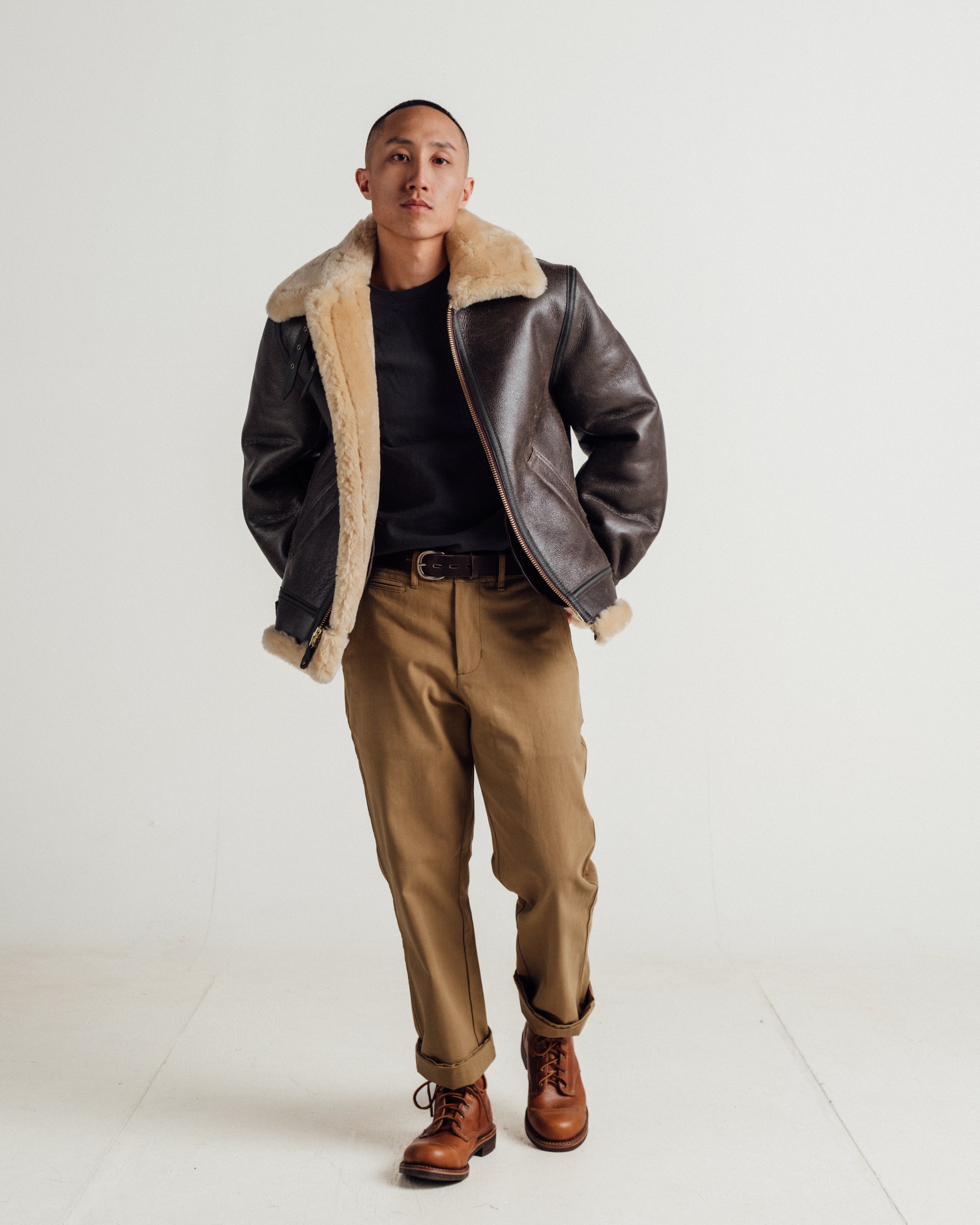 257S | Classic B-3 Sheepskin Bomber Jacket – Schott N.Y.C.