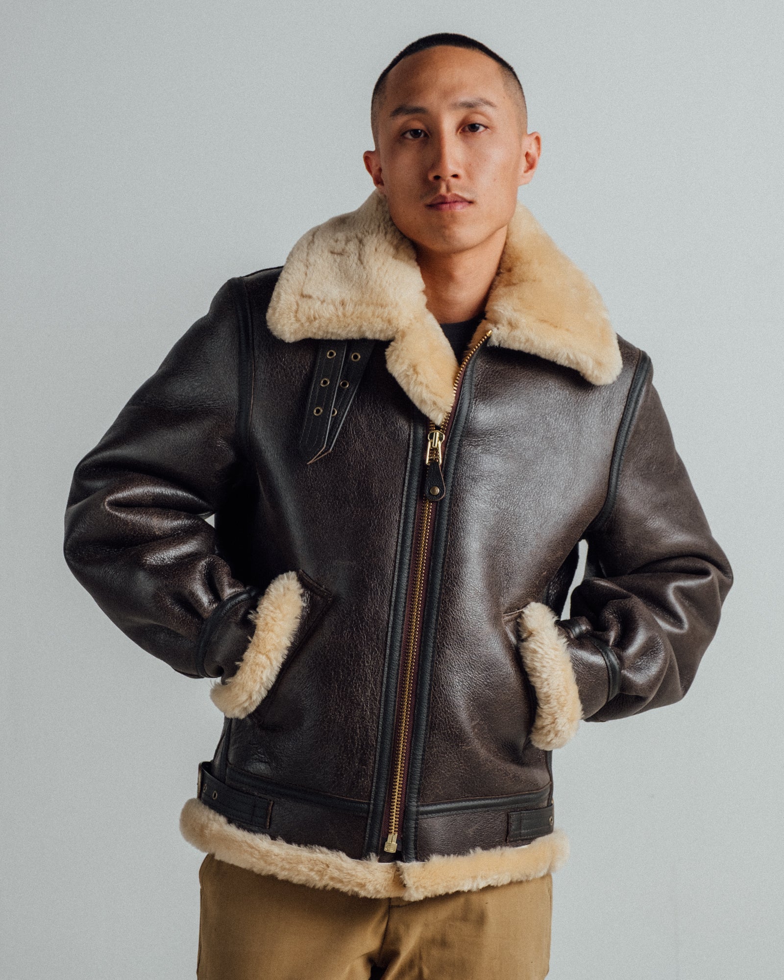 257S | Classic B-3 Sheepskin Bomber Jacket – Schott N.Y.C.