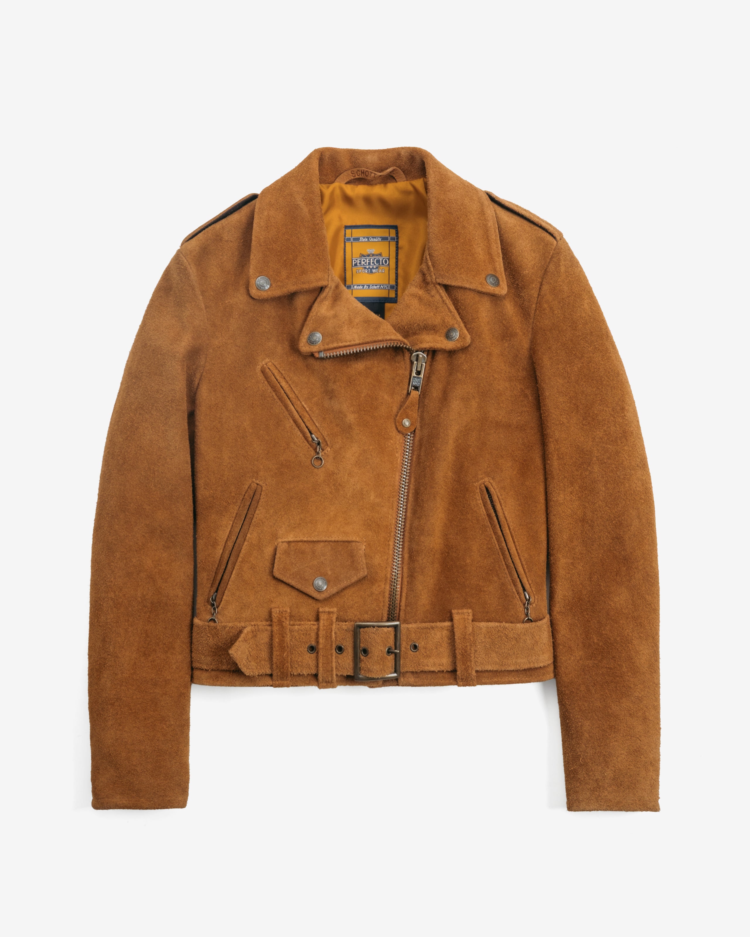 318W | Rough Out Suede Cropped Perfecto® Jacket – Schott N.Y.C.