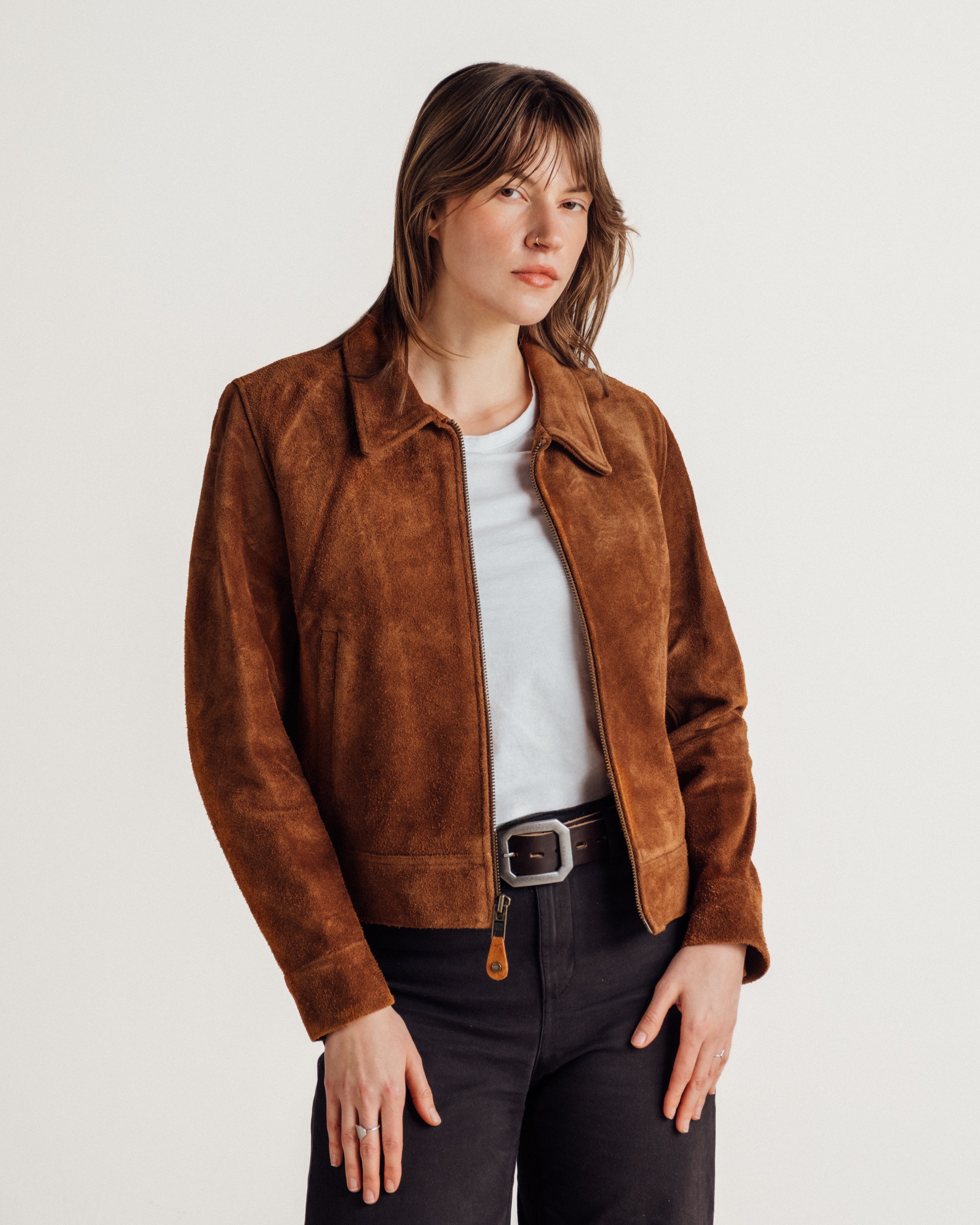3475W | Roughout Cowhide Trucker Jacket – Schott N.Y.C.