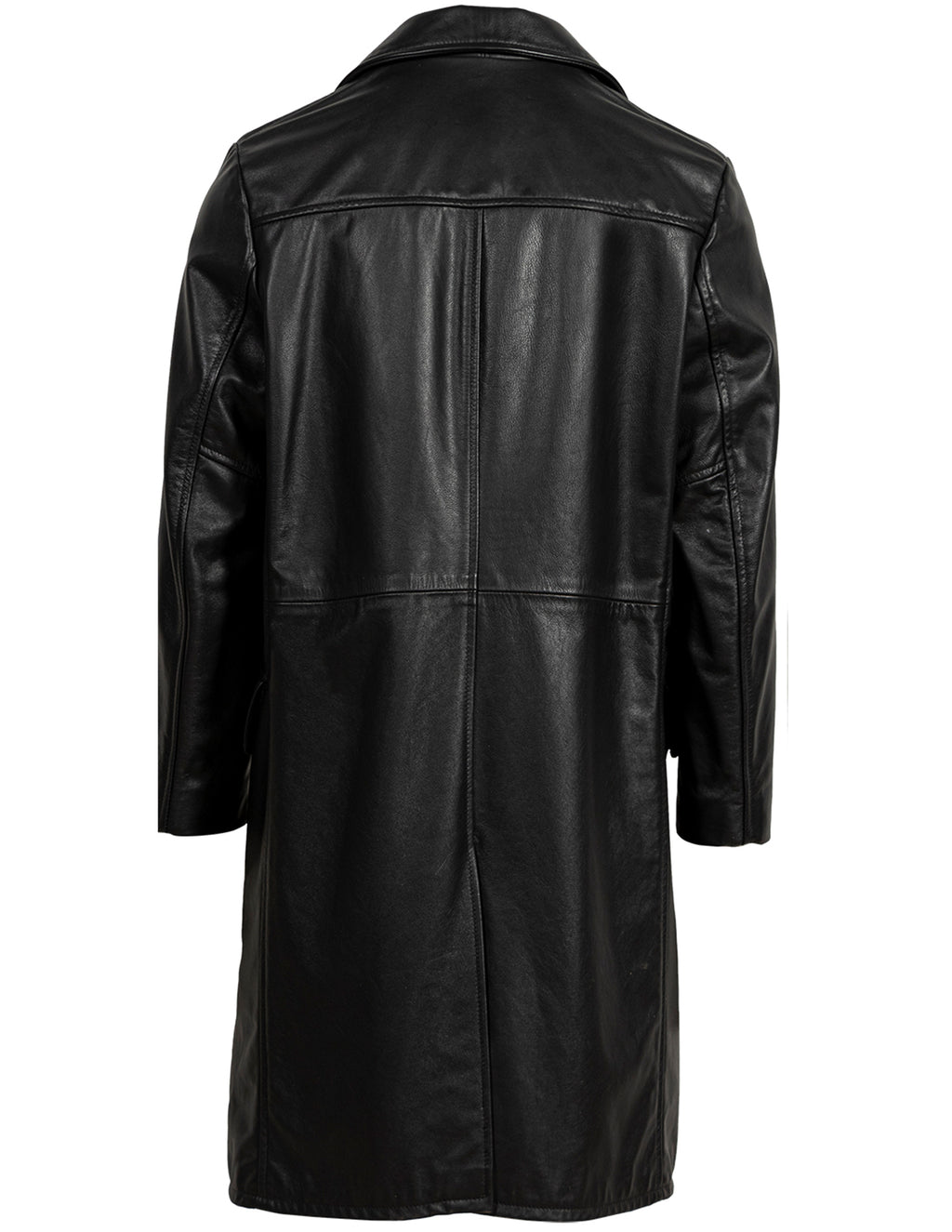 495 - Men's Lightweight Cowhide Trench Coat Black / L 495 - Men's Lightweight Cowhide Trench Coat Black / L