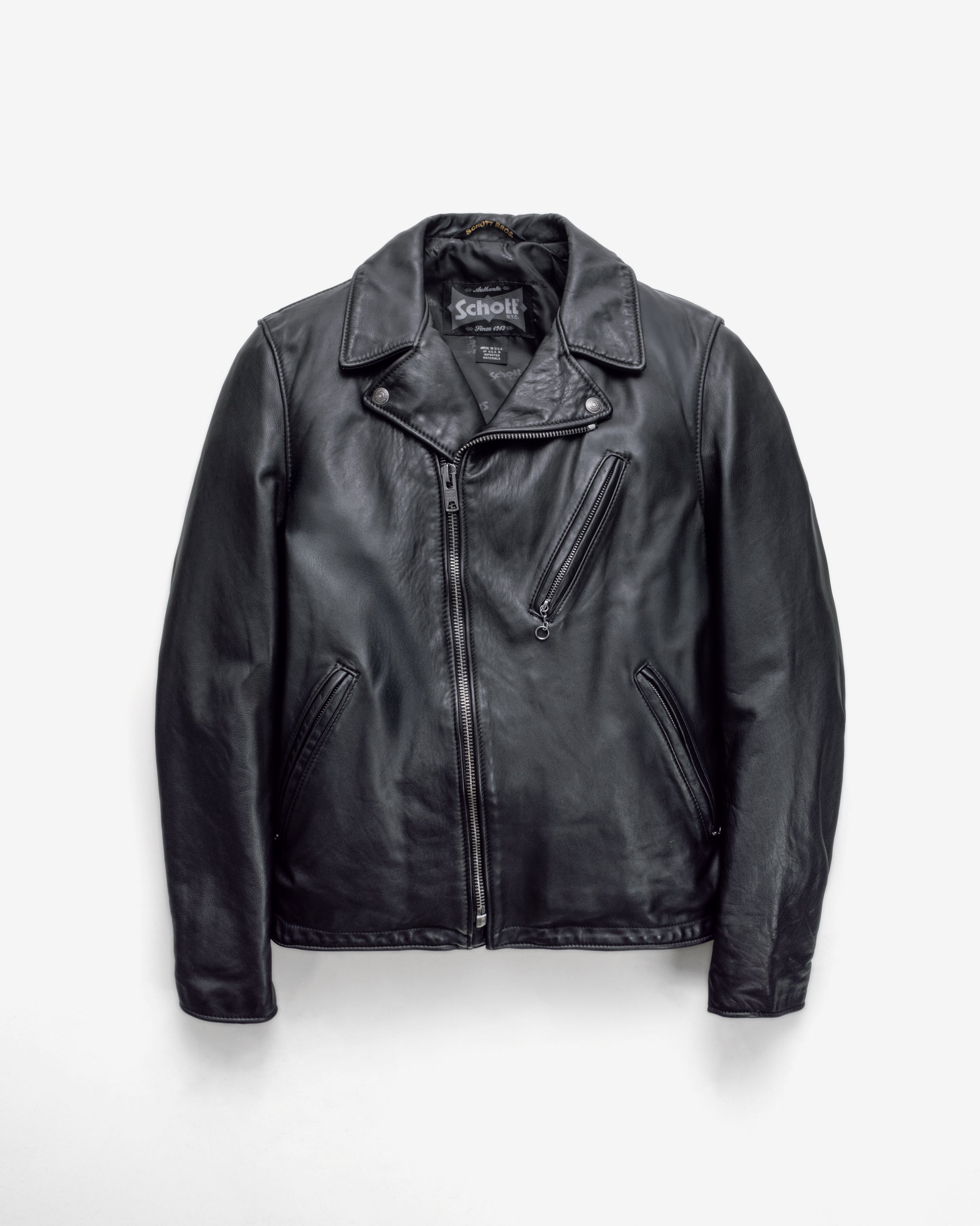 ジャケット・アウター Leather Motorcycle Jacket Vintage Vintage Leather Motorcycle Biker Jacket SERVAL Zipper 50s 60s Mens