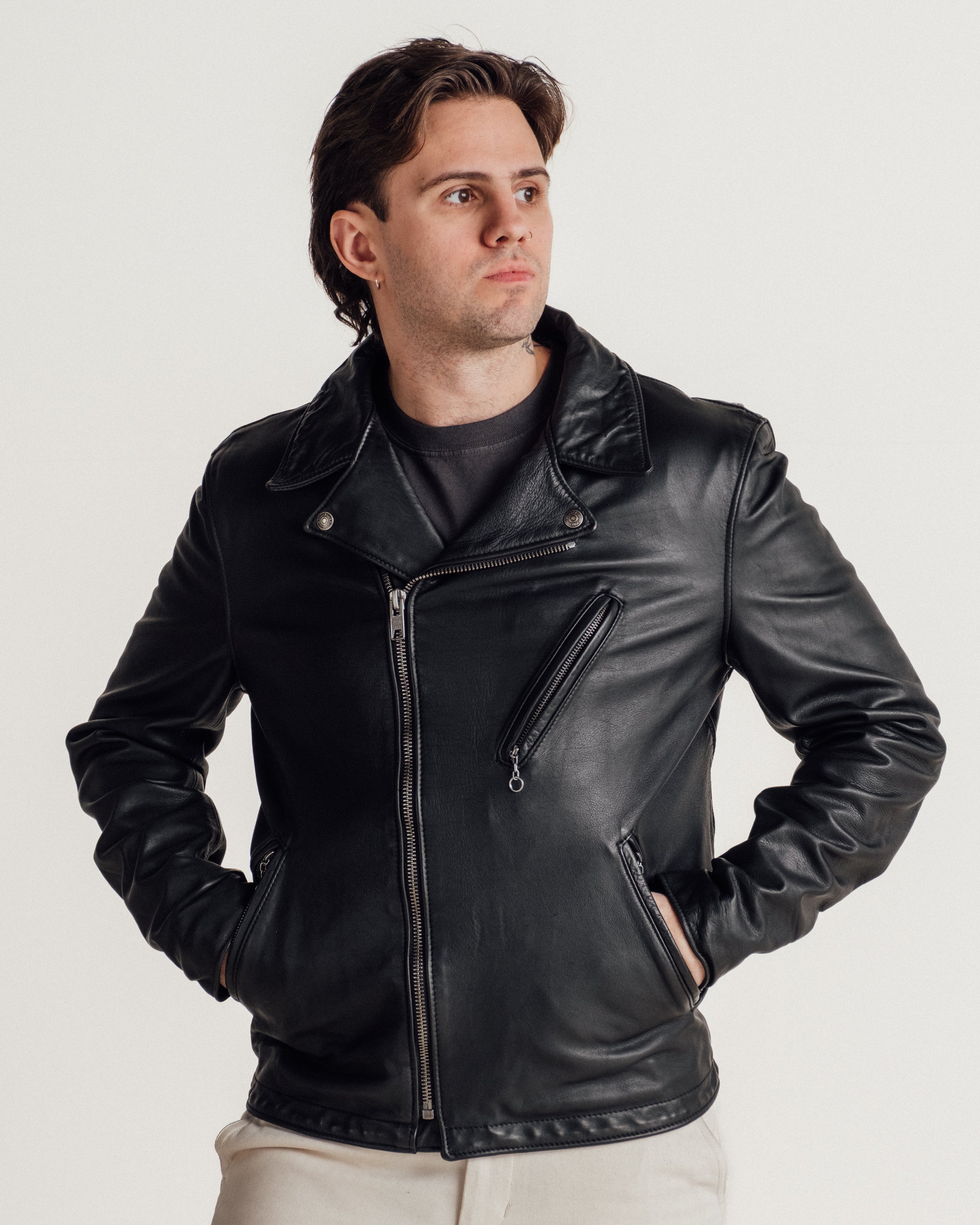 503VN | Hand Vintaged Minimal Perfecto® Motorcycle Jacket – Schott