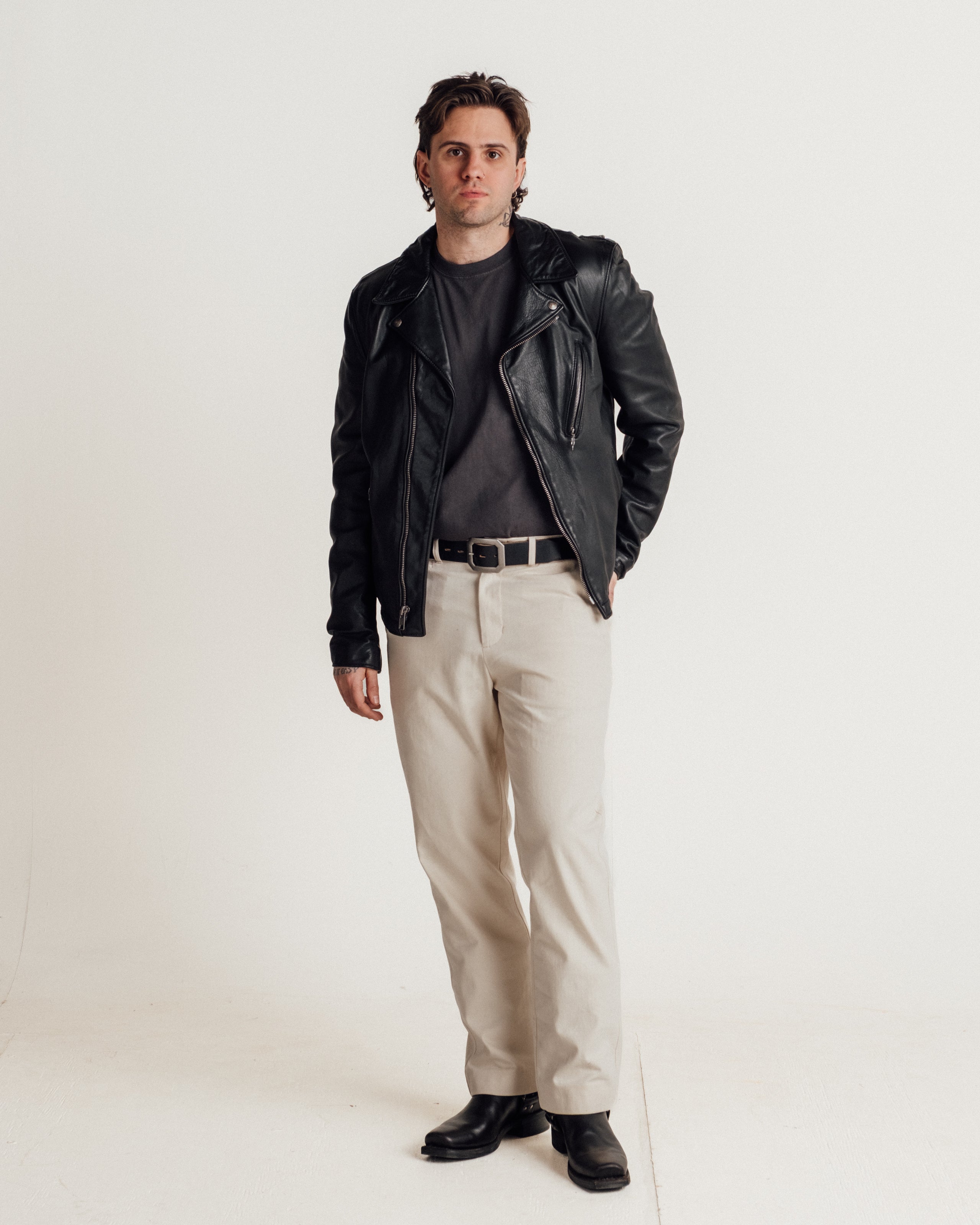 503VN | Hand Vintaged Minimal Perfecto® Motorcycle Jacket – Schott