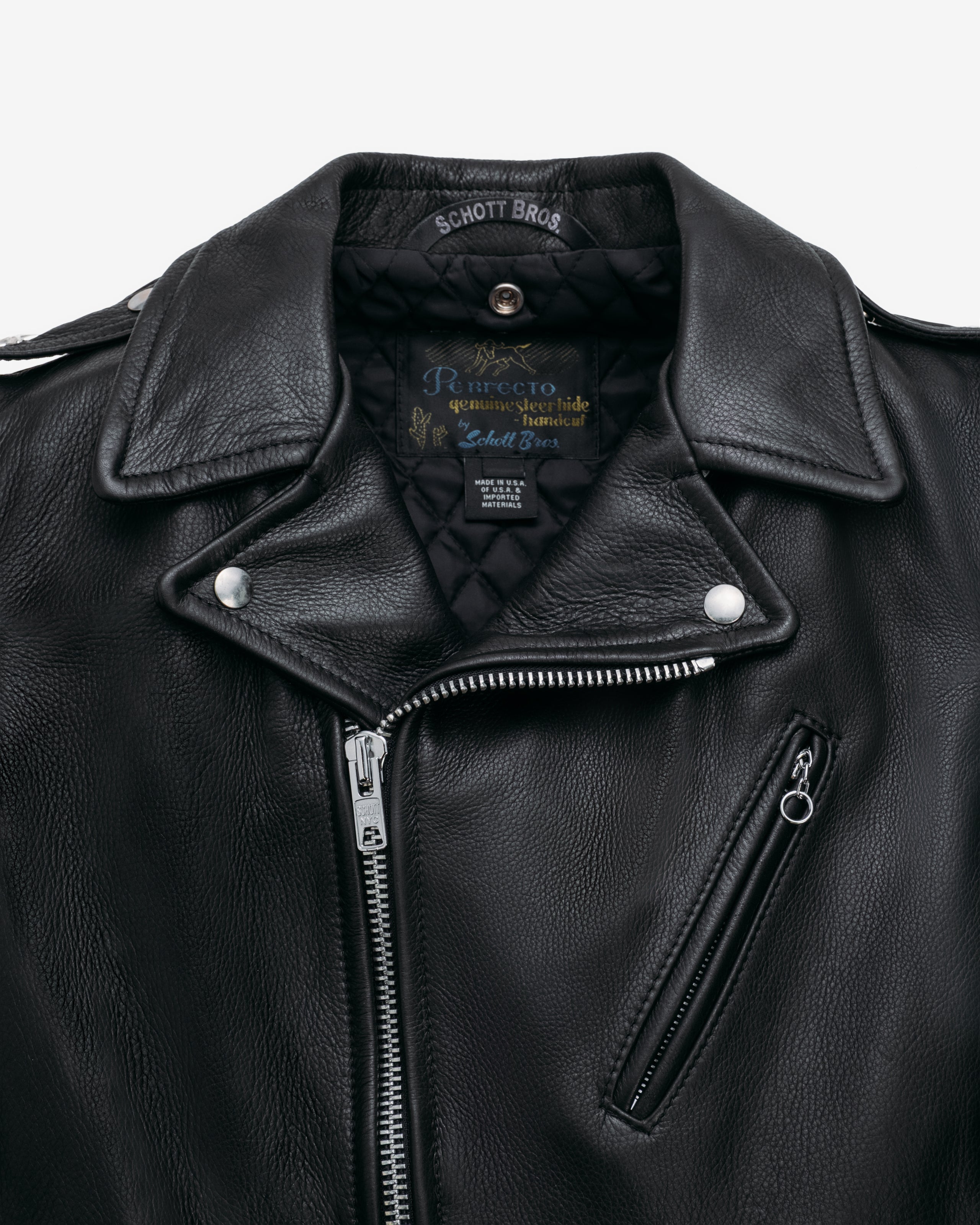 519 | Pebbled Cowhide 'One Star' Perfecto® Motorcycle Jacket