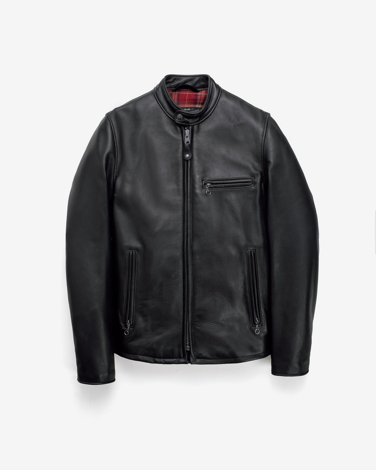 530 | Waxed Natural Pebbled Cowhide Cafe Racer Jacket – Schott N.Y.C
