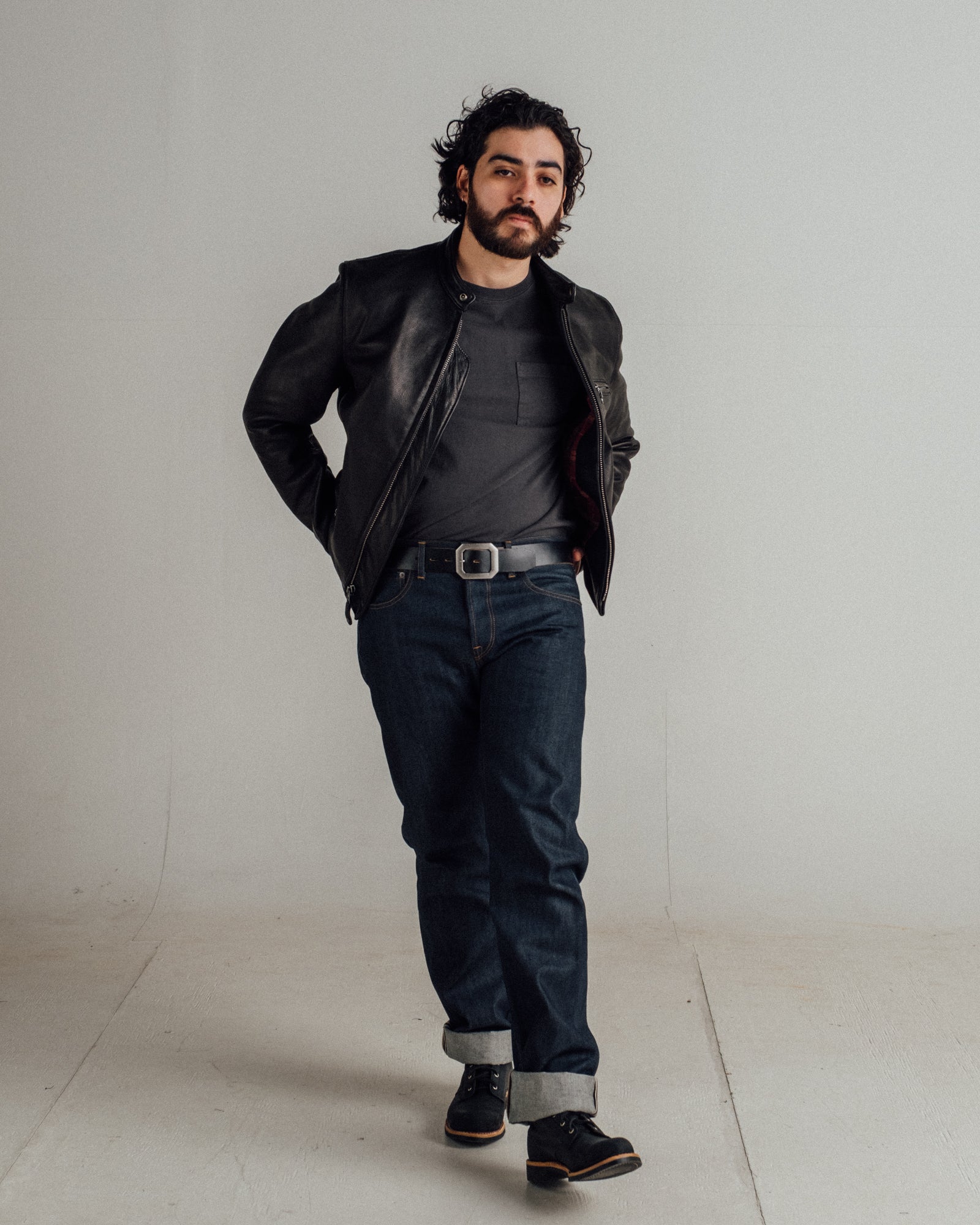530 | Waxed Natural Pebbled Cowhide Cafe Racer Jacket – Schott N.Y.C.