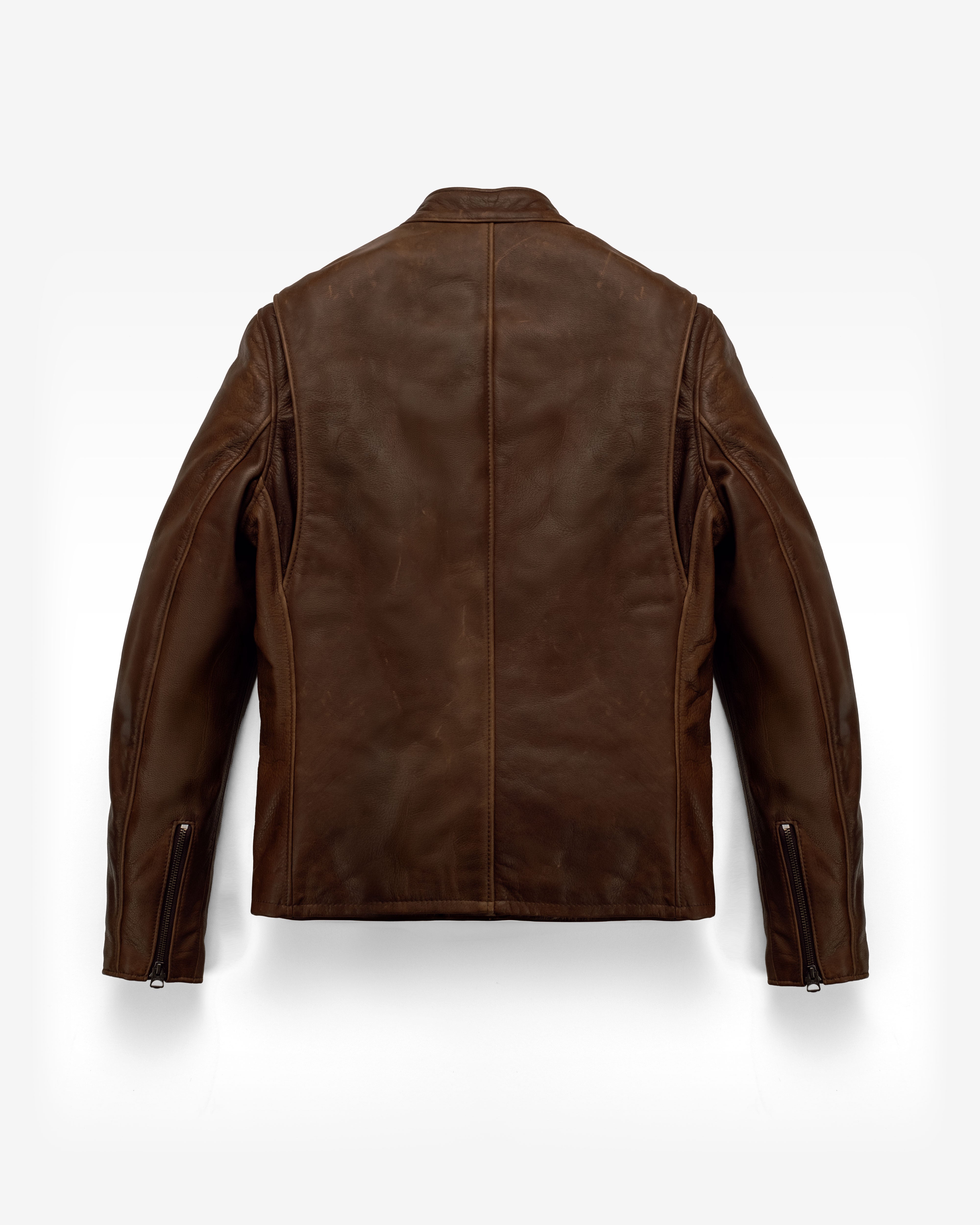 530 | Waxed Natural Pebbled Cowhide Cafe Racer Jacket – Schott N.Y.C.