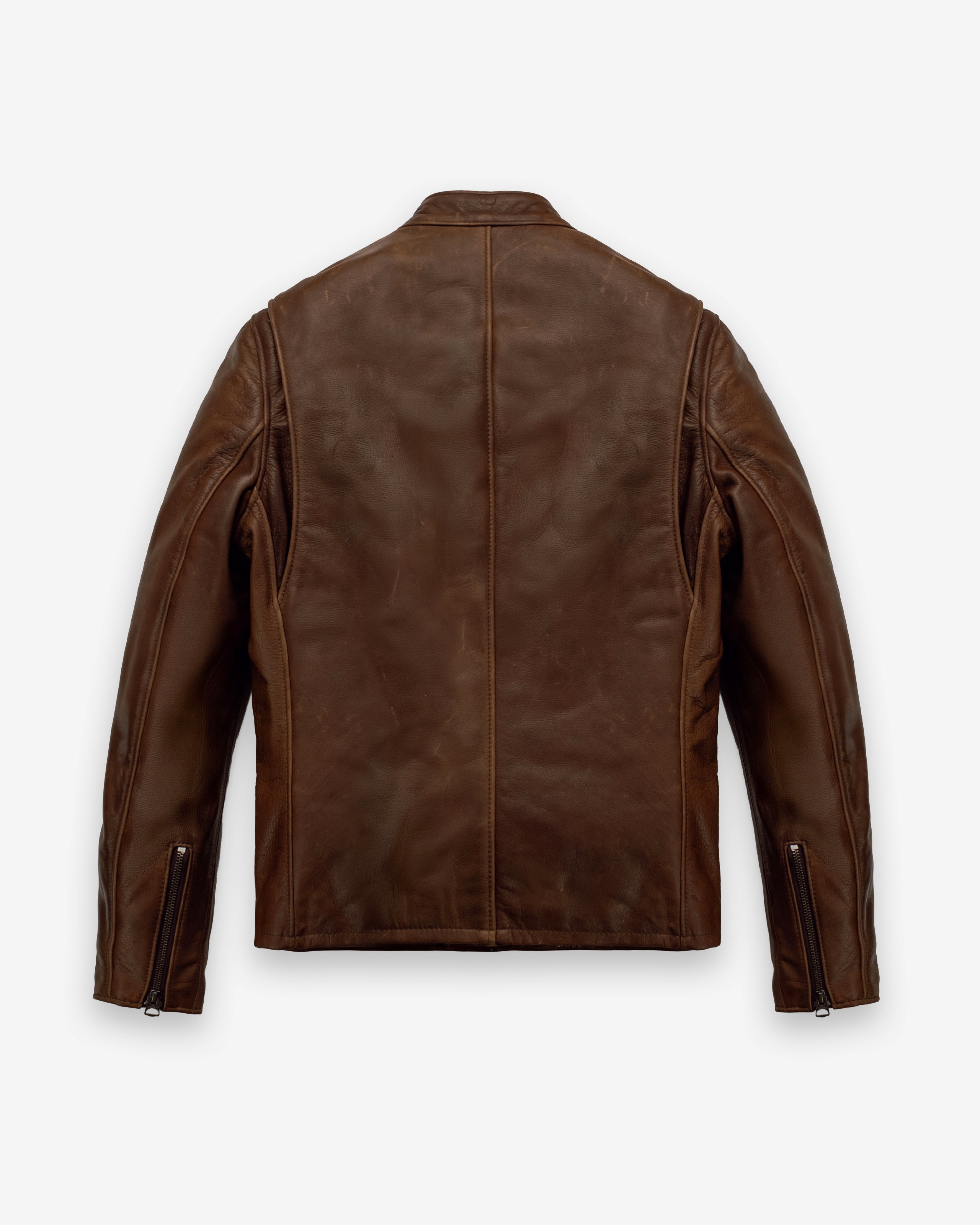 530 | Waxed Natural Pebbled Cowhide Cafe Racer Jacket – Schott N.Y.C.