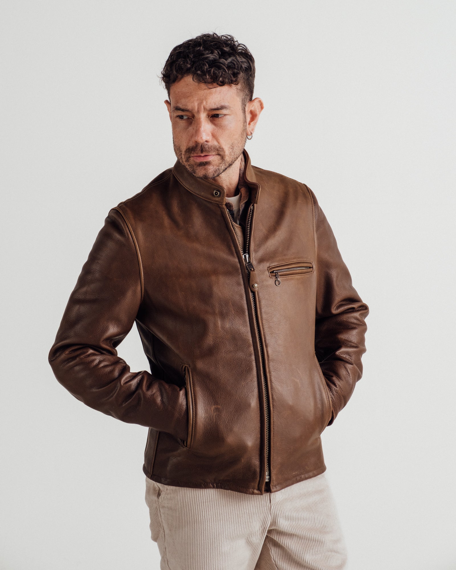 AAKAM レザージャケット Leather Jacket(Brown)サイズ1 Leather jacket Leather flight jacket | Kadoya official online shop