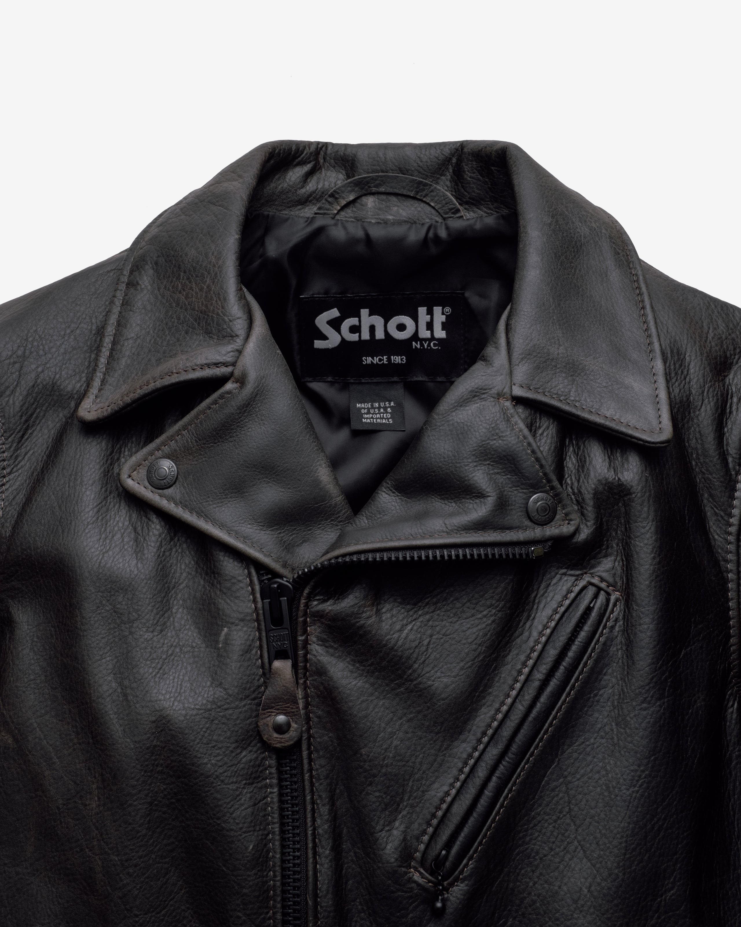 533 | Minimal Waxy Pullup Cowhide Perfecto® Motorcycle Jacket