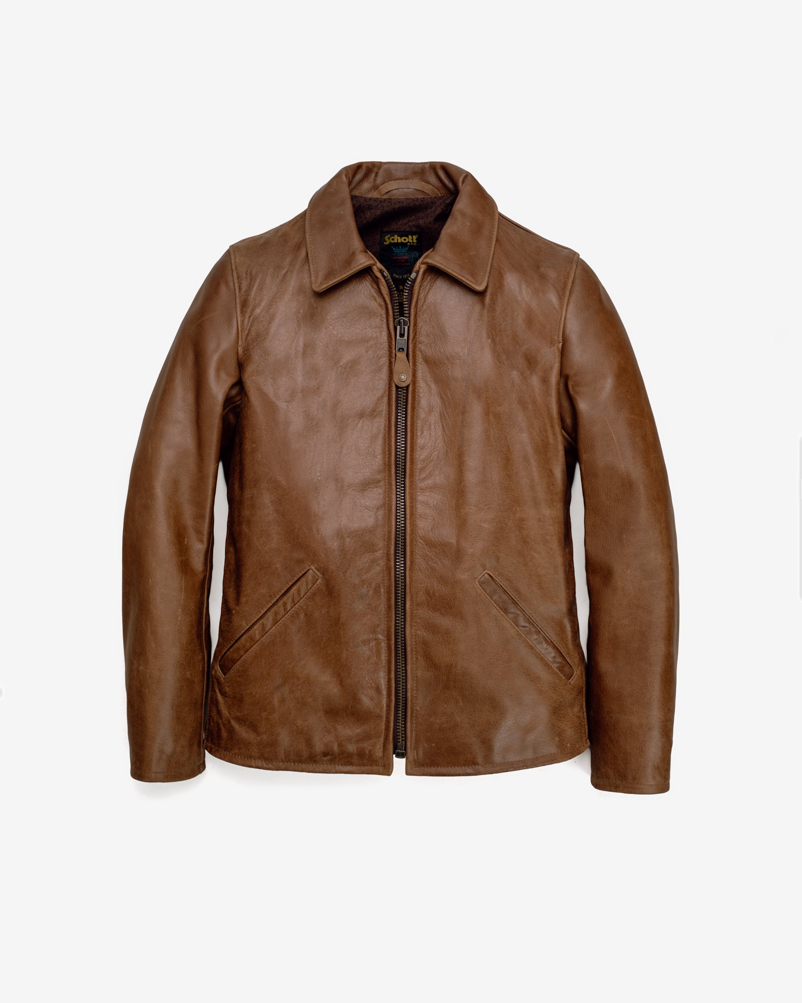 Schott レザージャケット サイズ42 ブラウン 543 - Men's Waxy Buffalo Leather Sunset Jacket – Schott N.Y.C.