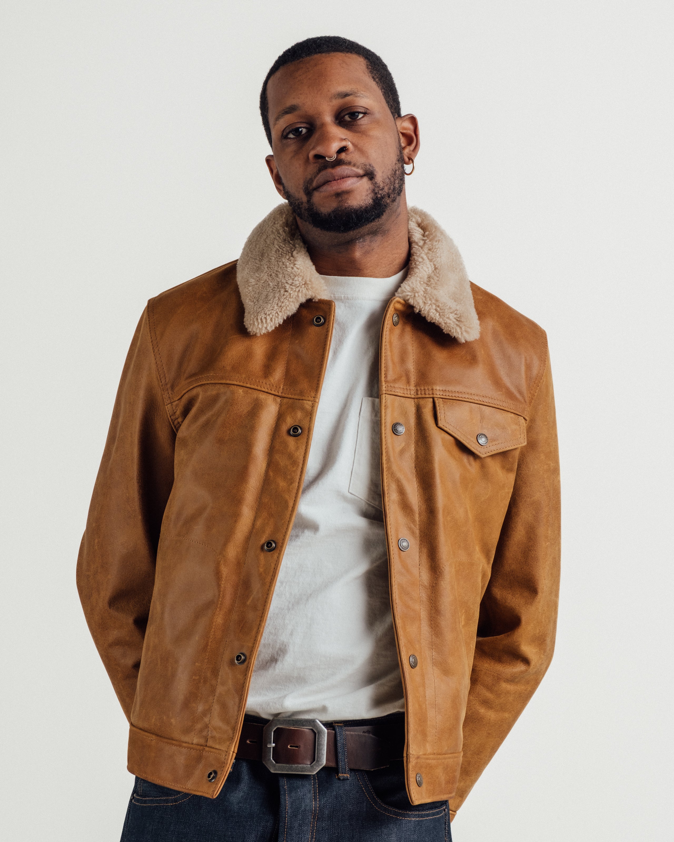 545 | Buffalo Trucker Jacket with Sheepskin Collar – Schott N.Y.C.