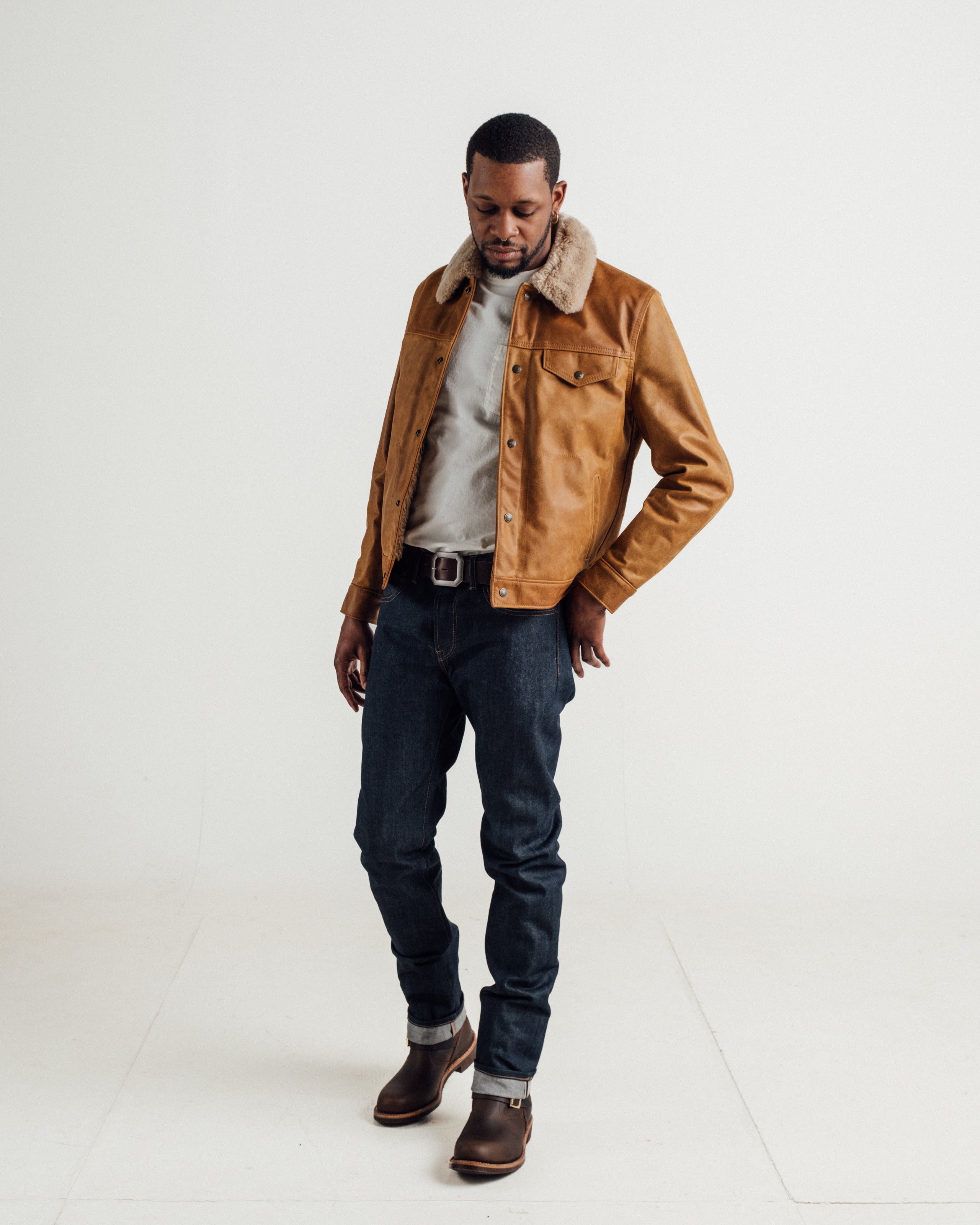 545 | Buffalo Trucker Jacket with Sheepskin Collar – Schott N.Y.C.