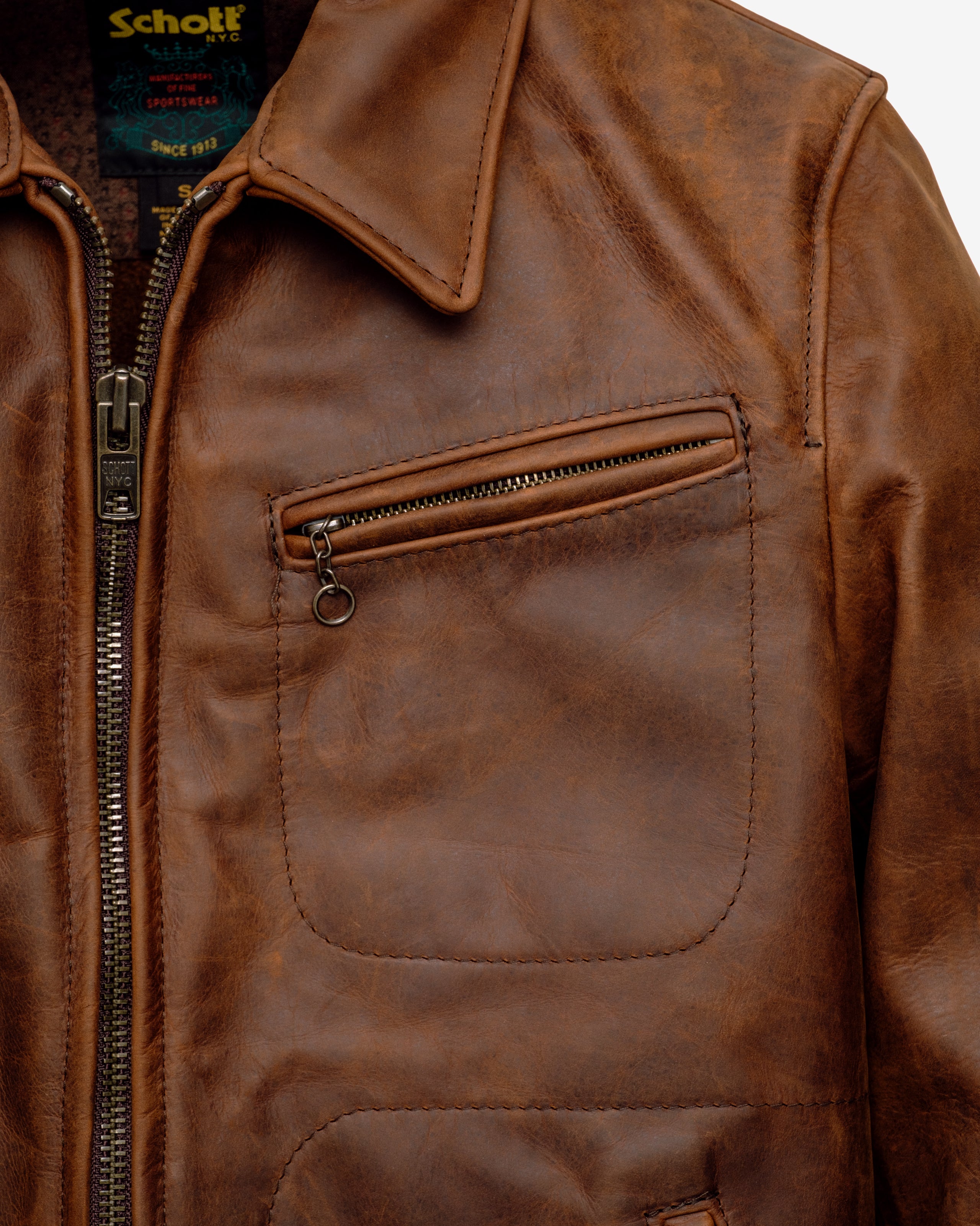 582 - Lightweight Unlined Cowhide Trucker Jacket – Schott N.Y.C.