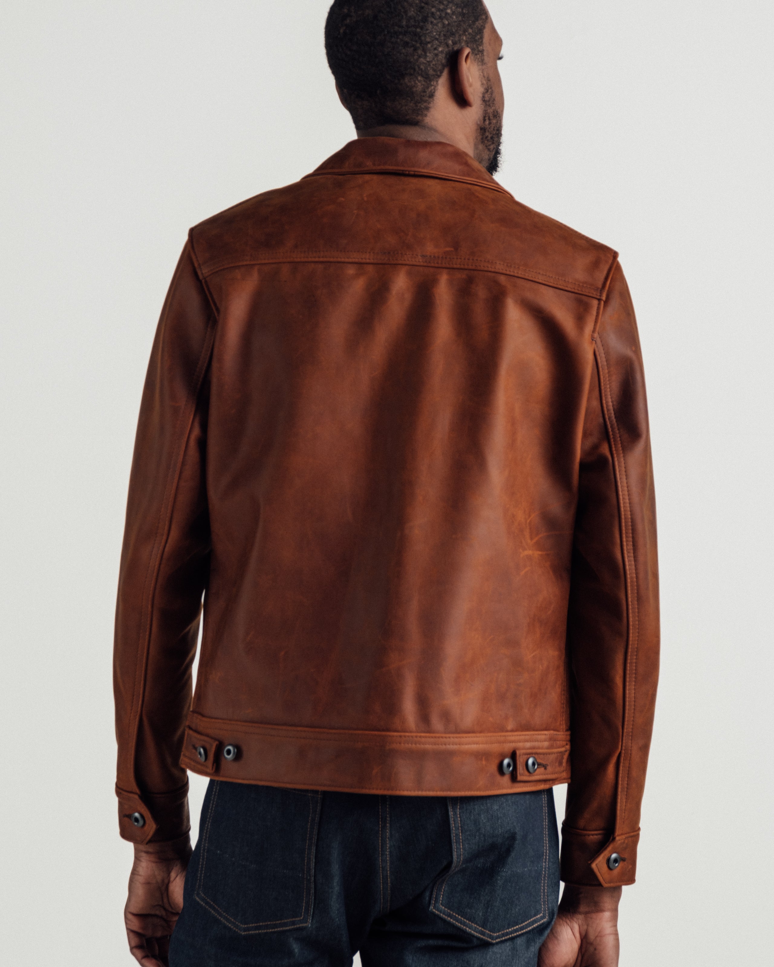 582 | Lightweight Unlined Cowhide Trucker Jacket – Schott N.Y.C.