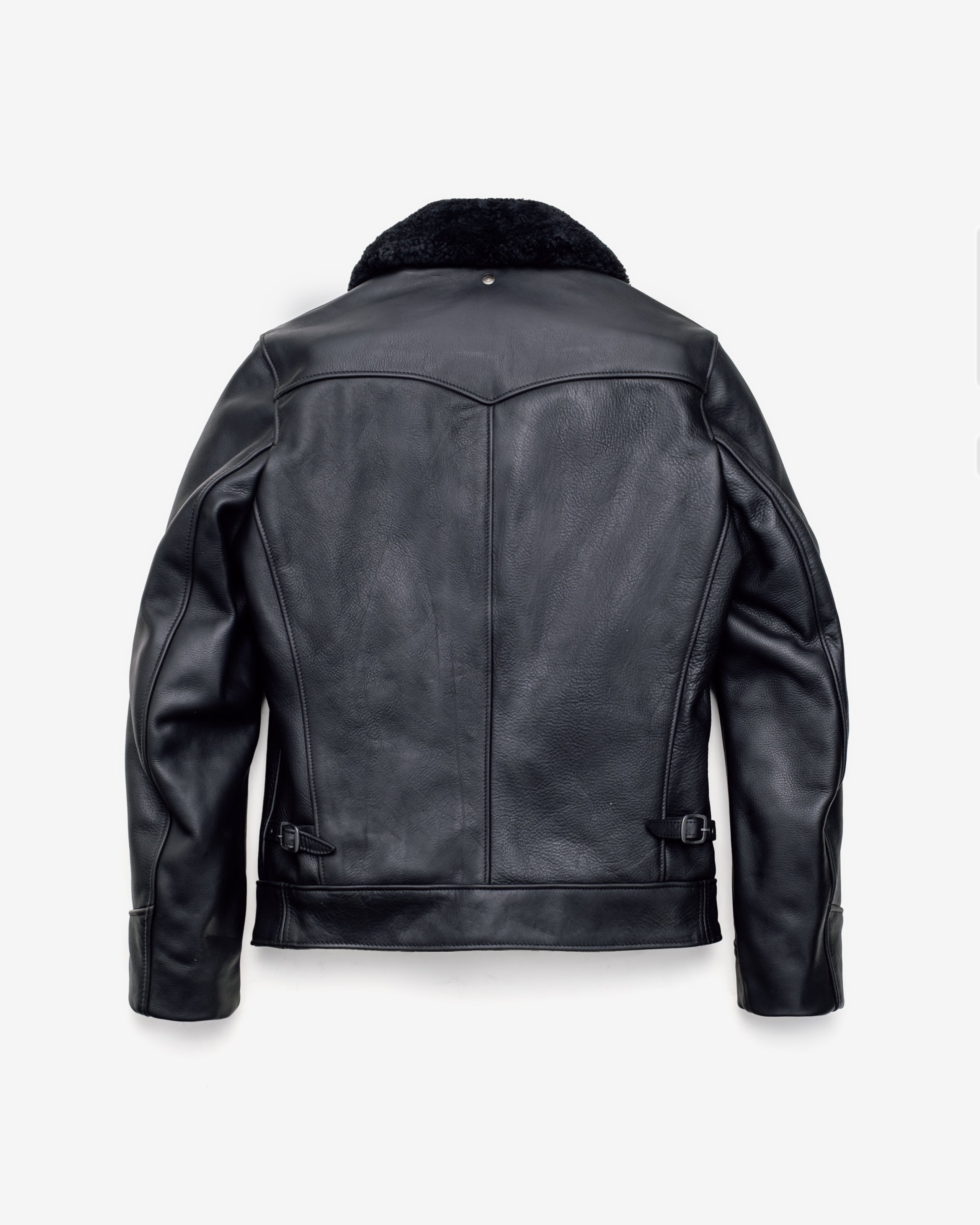 596 | Antique Cowhide Rancher Jacket with Sheepskin Collar