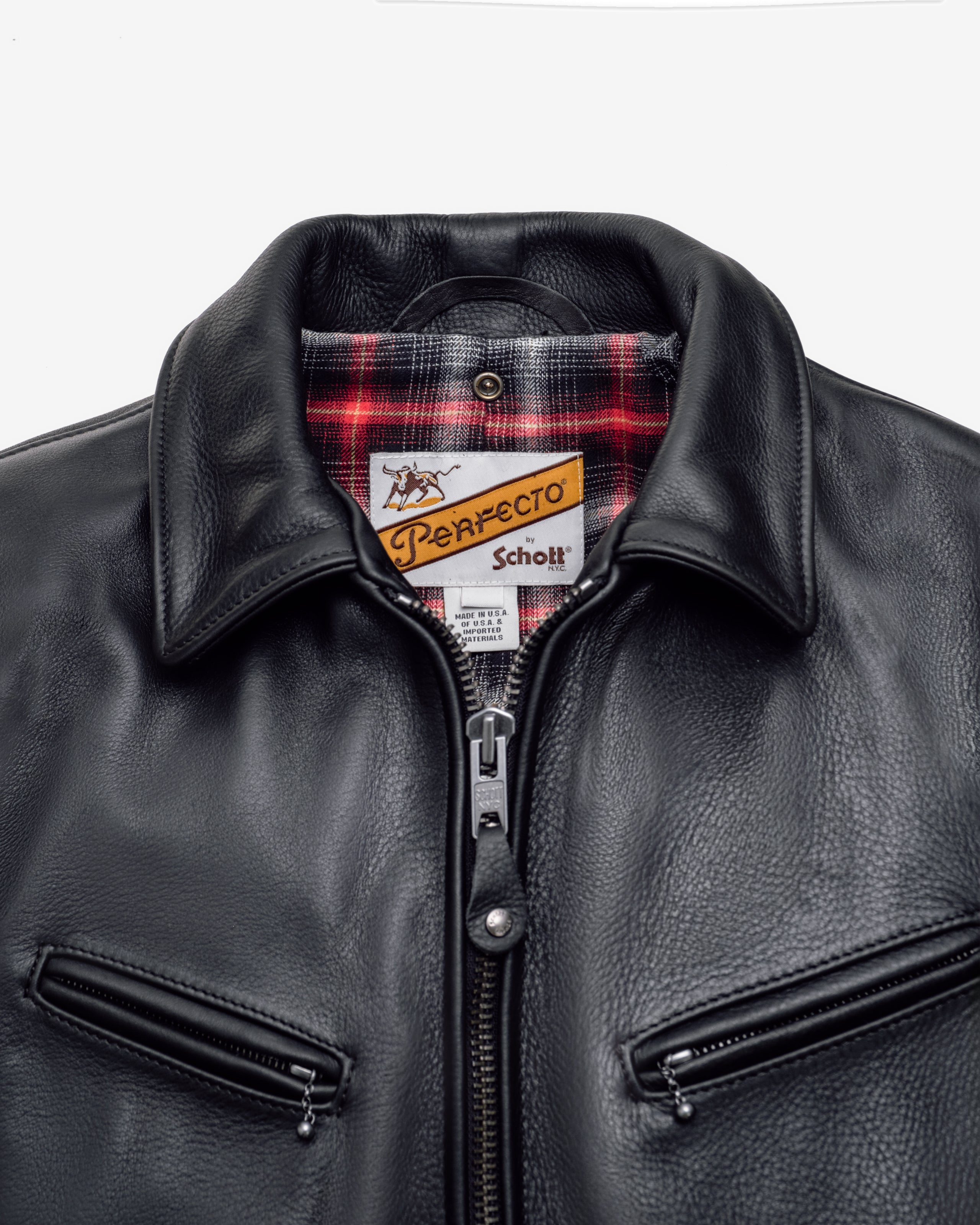 596 - Antique Cowhide Rancher Jacket with Sheepskin Collar
