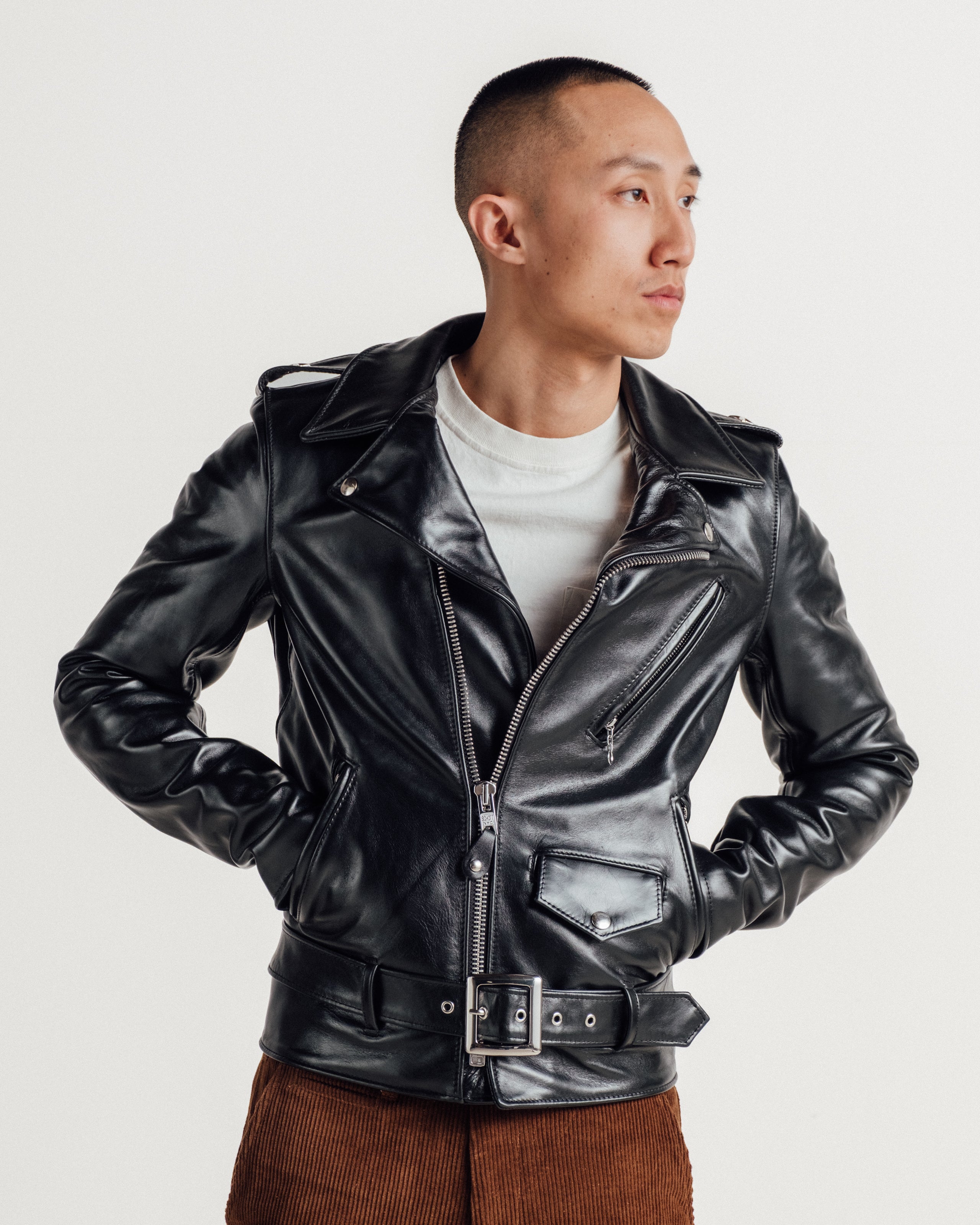 613SH | Slim Horsehide 'One Star' Perfecto® Motorcycle Jacket