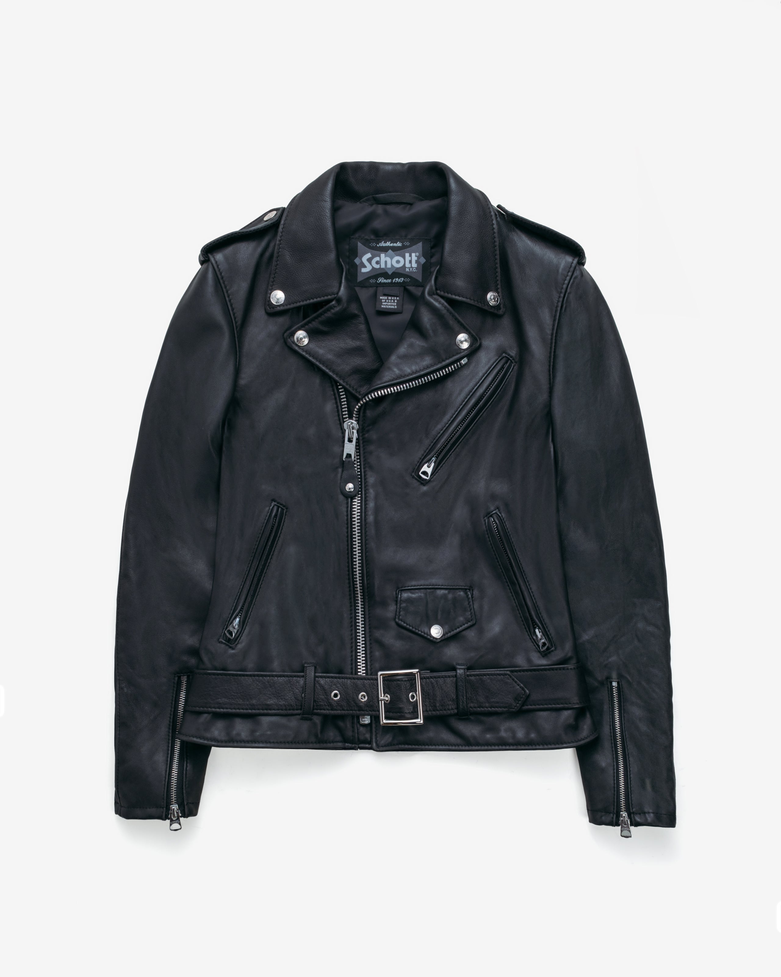 【schott】Perforated cow leather jacket Schott Men's Waxy Pullup Cowhide Leather Jacket 557 - Frank's