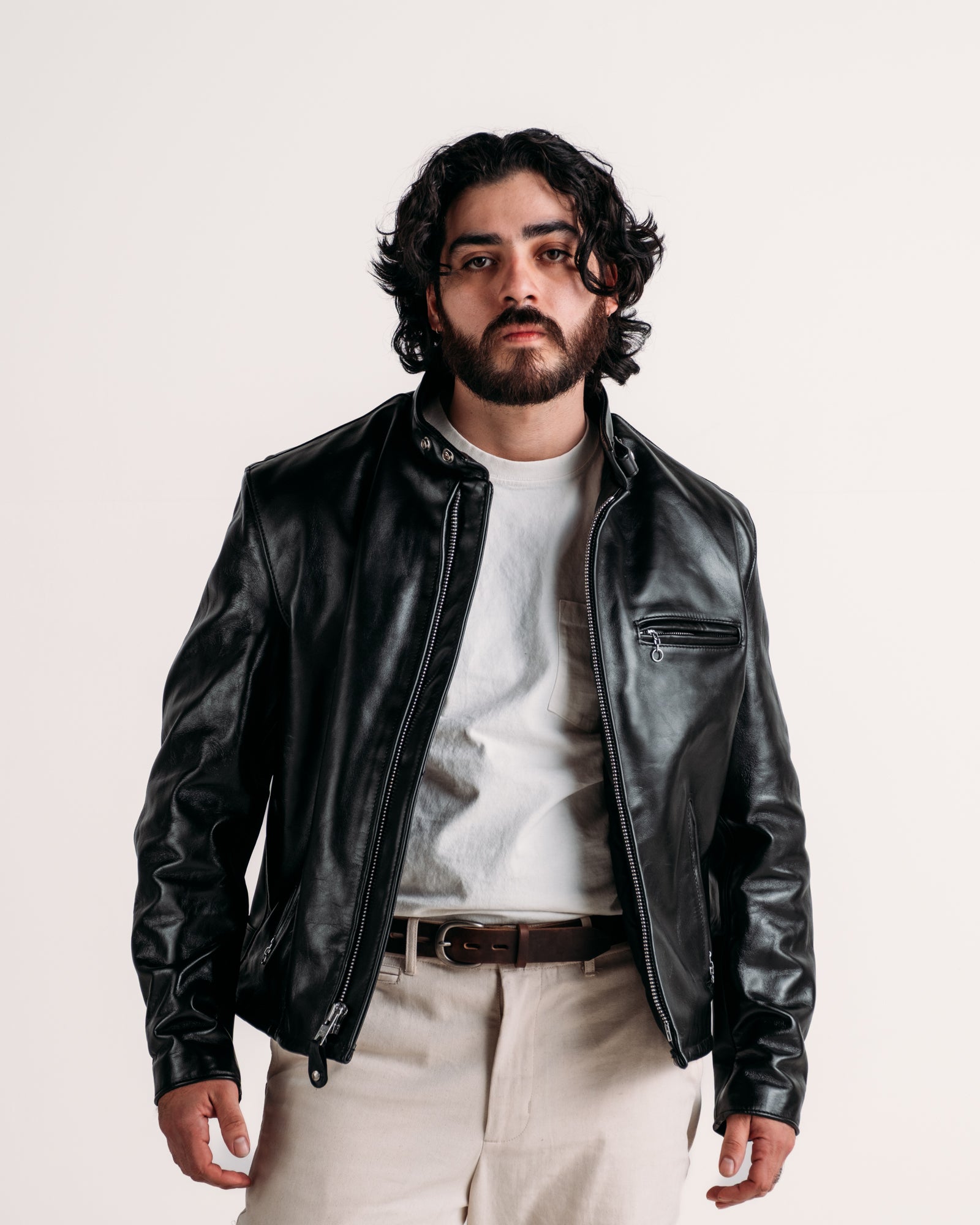 641HH | Classic Horsehide Cafe Racer Motorcycle Jacket – Schott N.Y.C.