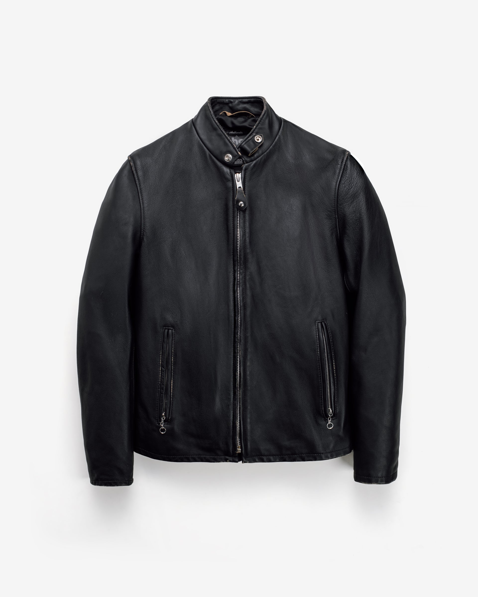 Schott NYC Café Racer Hand Vintaged Cowhide Leather Jacket