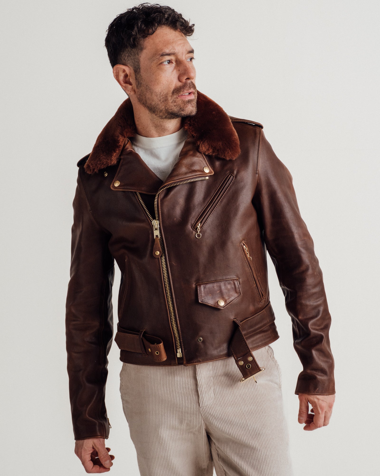 P656H | Horween Soft Horsehide Perfecto® Jacket With Detachable