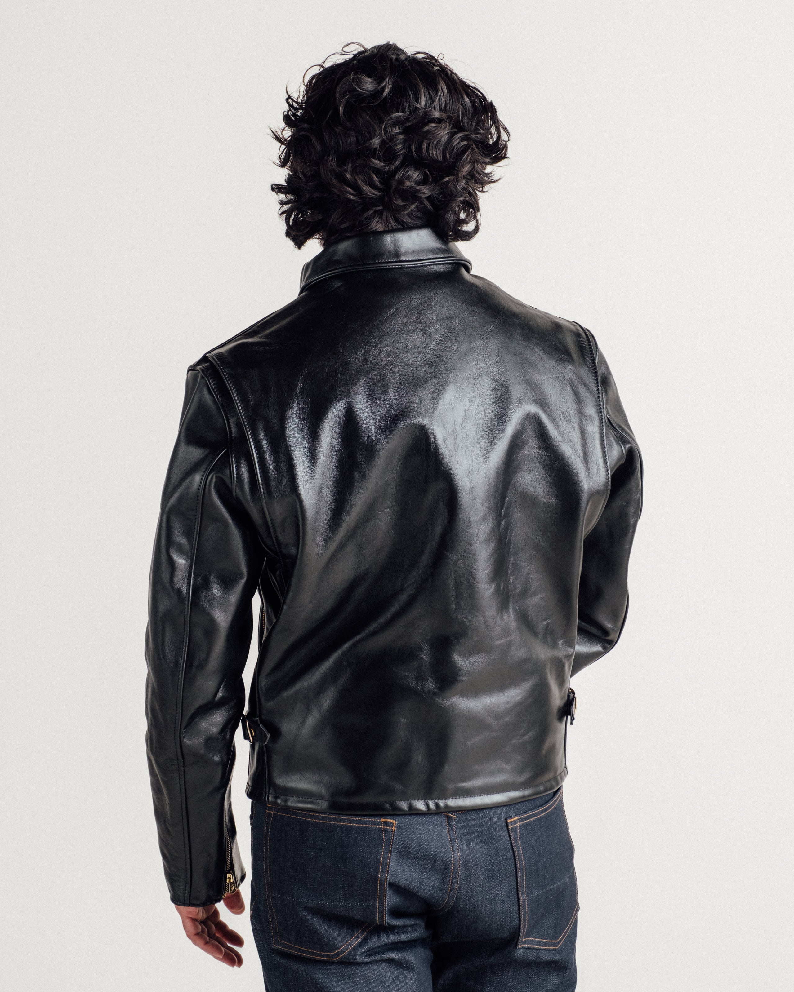 689H | Classic Horsehide Split Collar Motorcycle Jacket – Schott