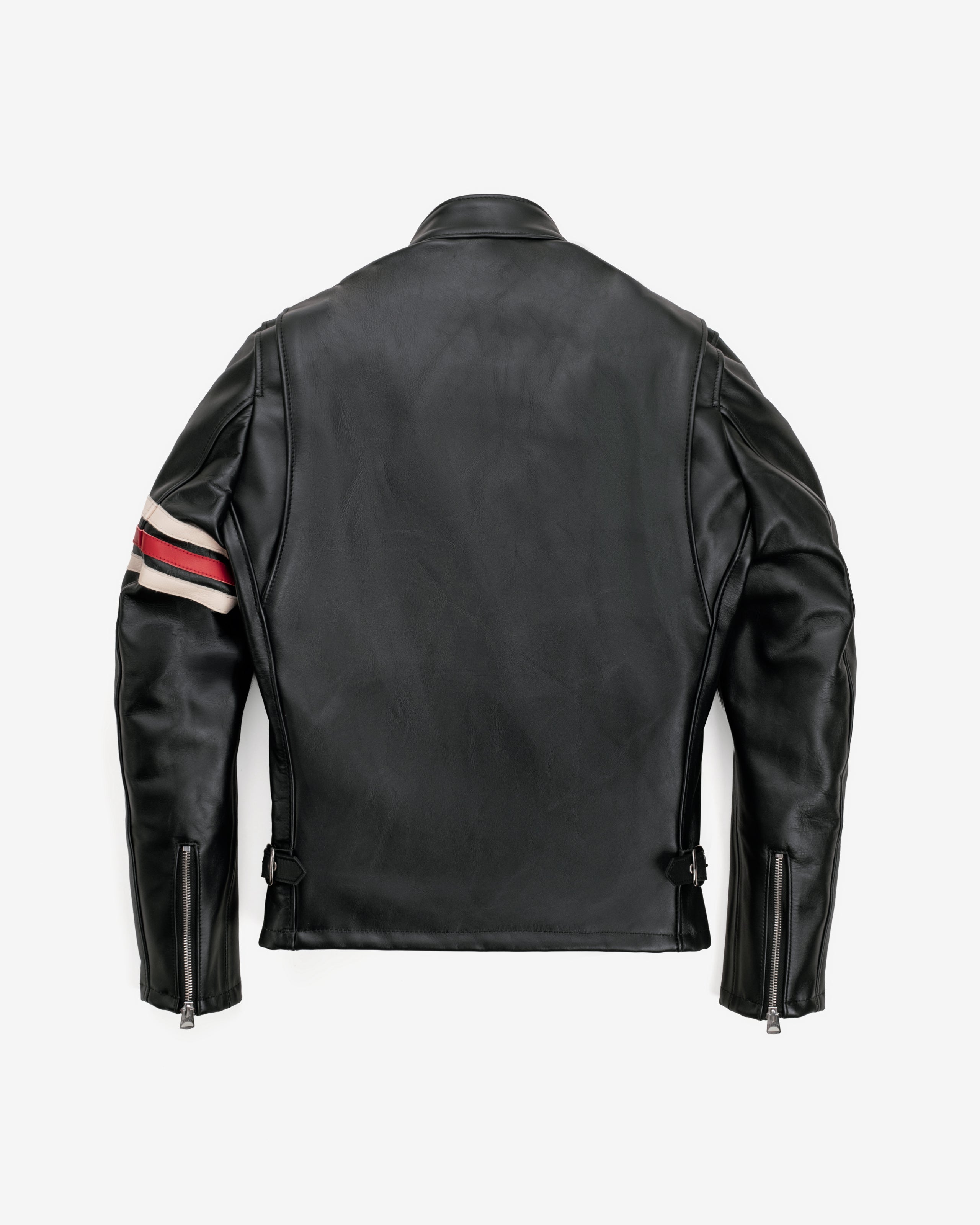 6RAC1 | 'Y2K' Striped Steerhide Cafe Racer Motorcycle Jacket