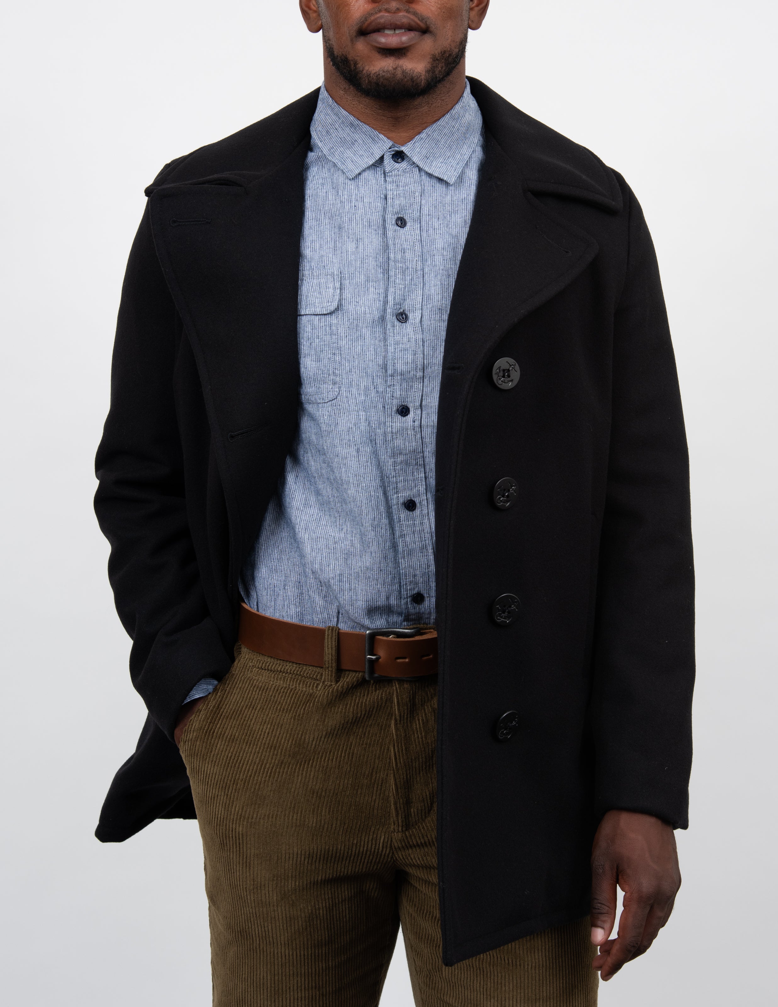 707 - Wool Blend Fitted Peacoat – Schott N.Y.C.