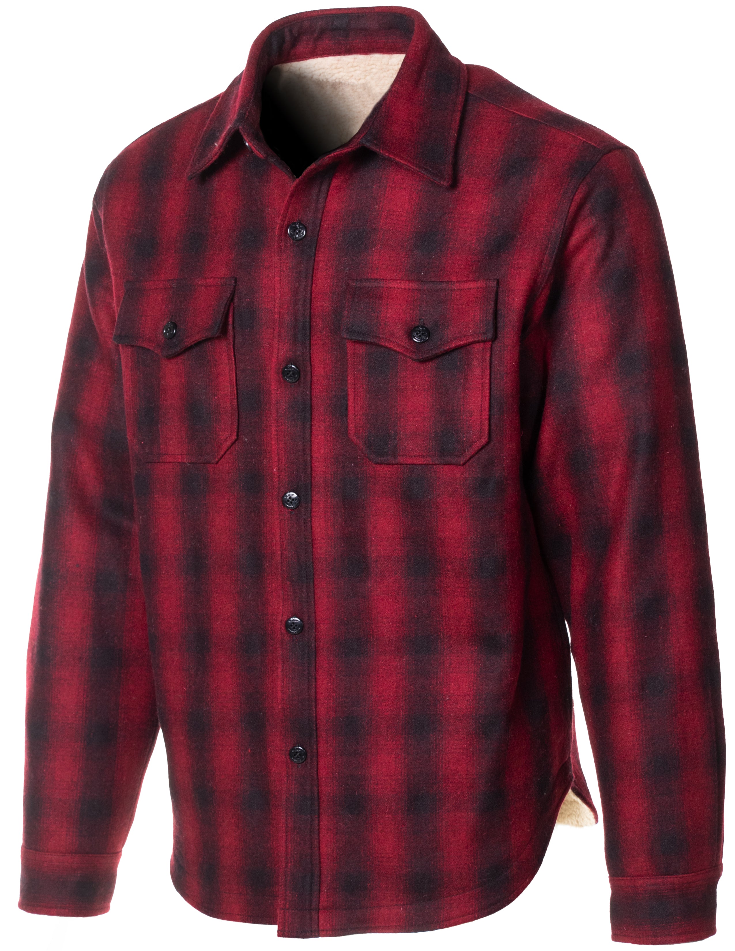 7116P - Plaid Wool Blend Faux Sherpa Lined CPO Shirt – Schott N.Y.C.