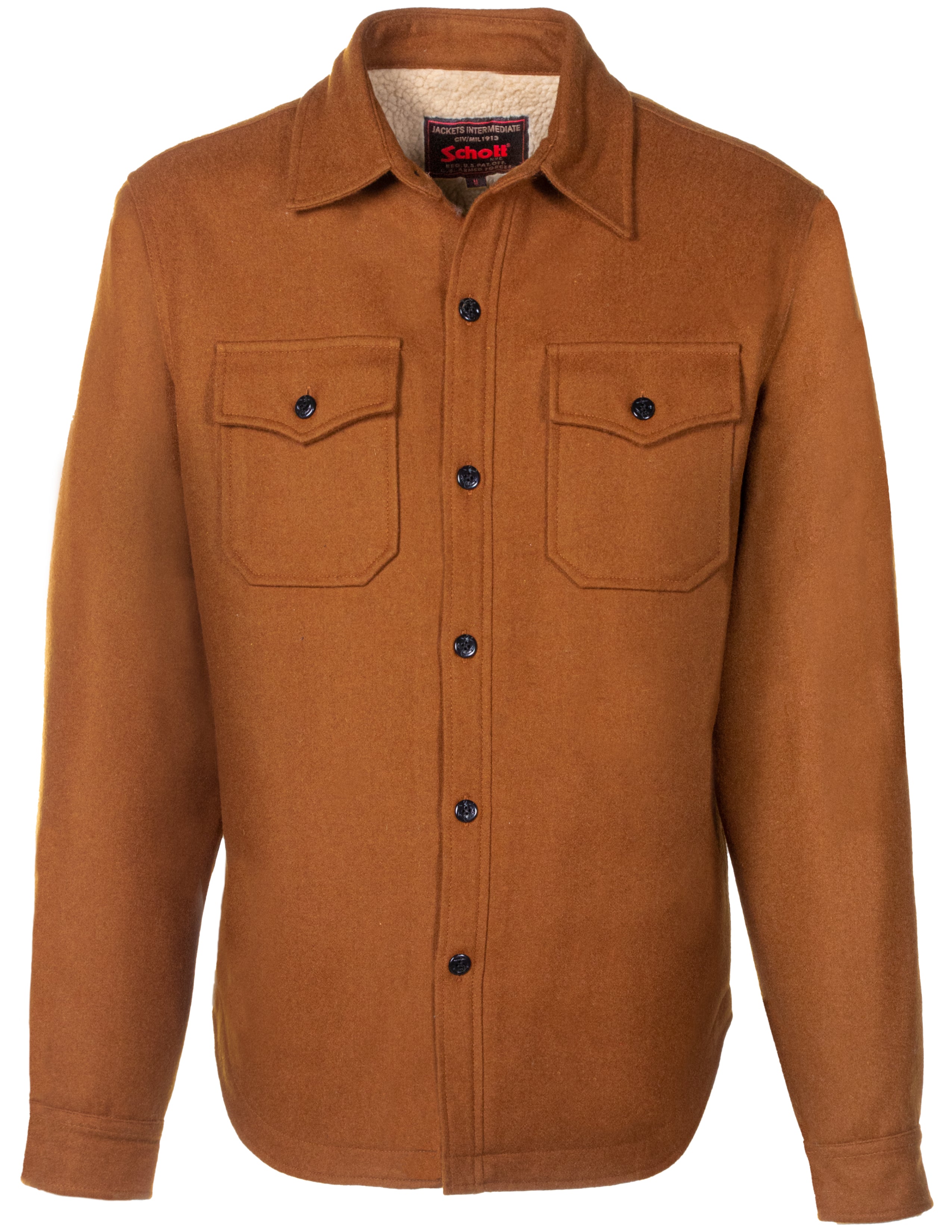 7116 - Wool Blend Faux Sherpa Lined CPO Shirt – Schott N.Y.C.