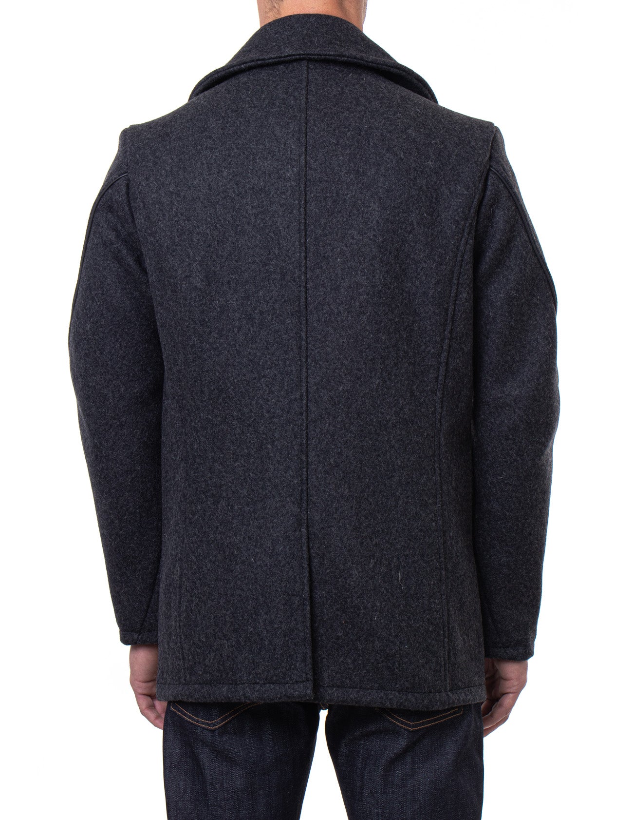 740C - Leather Trim Peacoat – Schott N.Y.C.