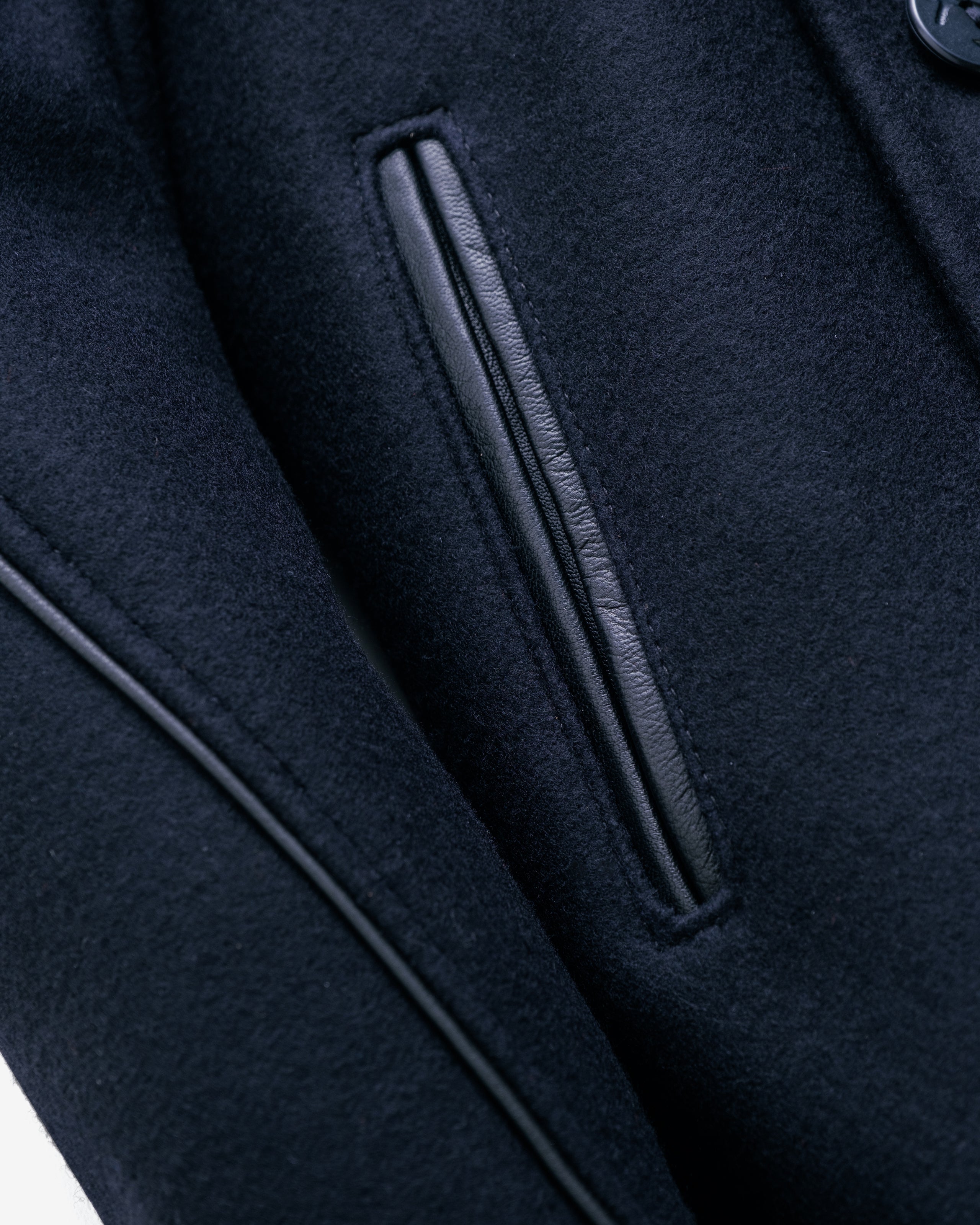 740C - Leather Trim Peacoat – Schott N.Y.C.