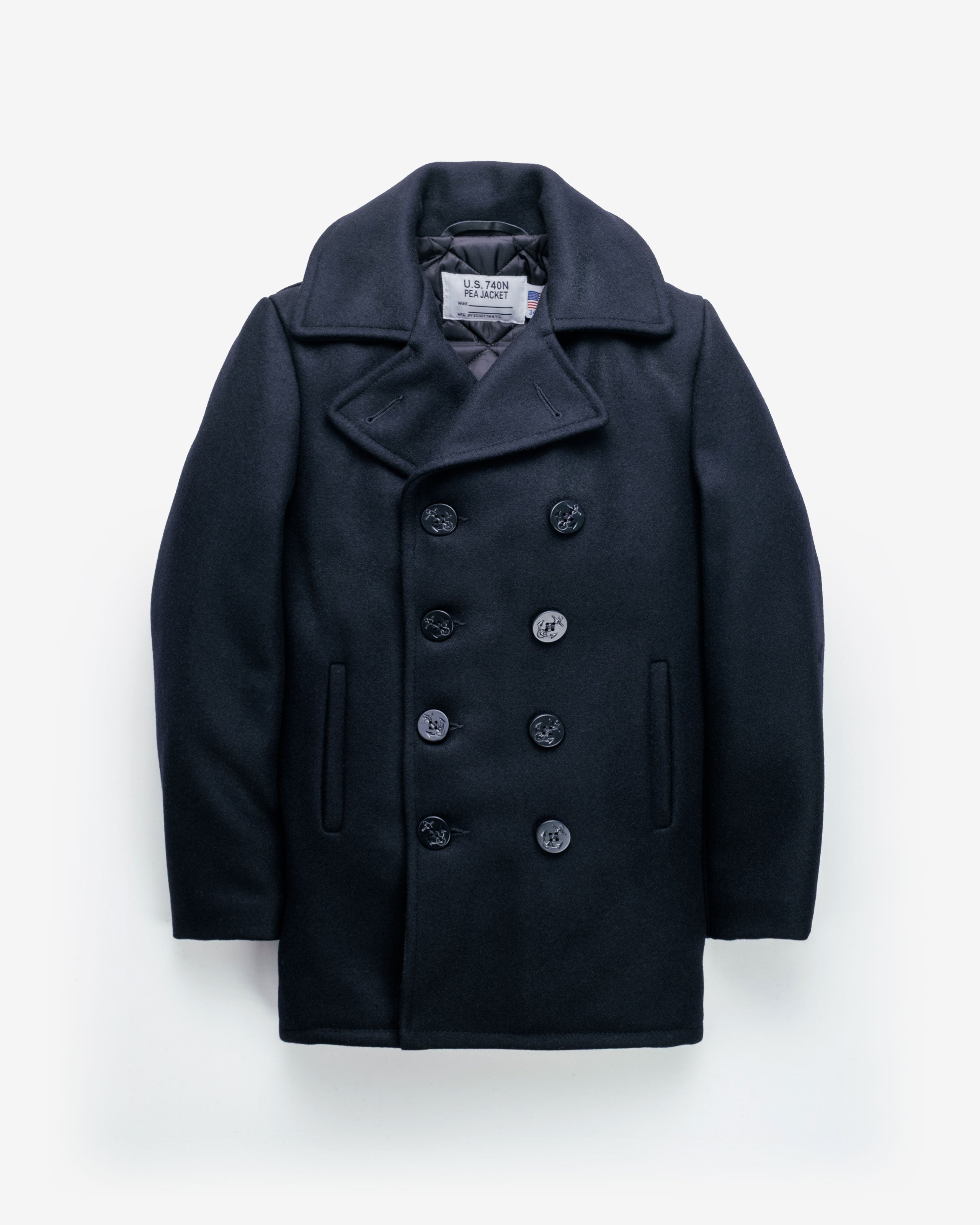 U.S. 740N Pea Jacket ブラック 46 740 | The Original US Navy Peacoat – Schott N.Y.C.
