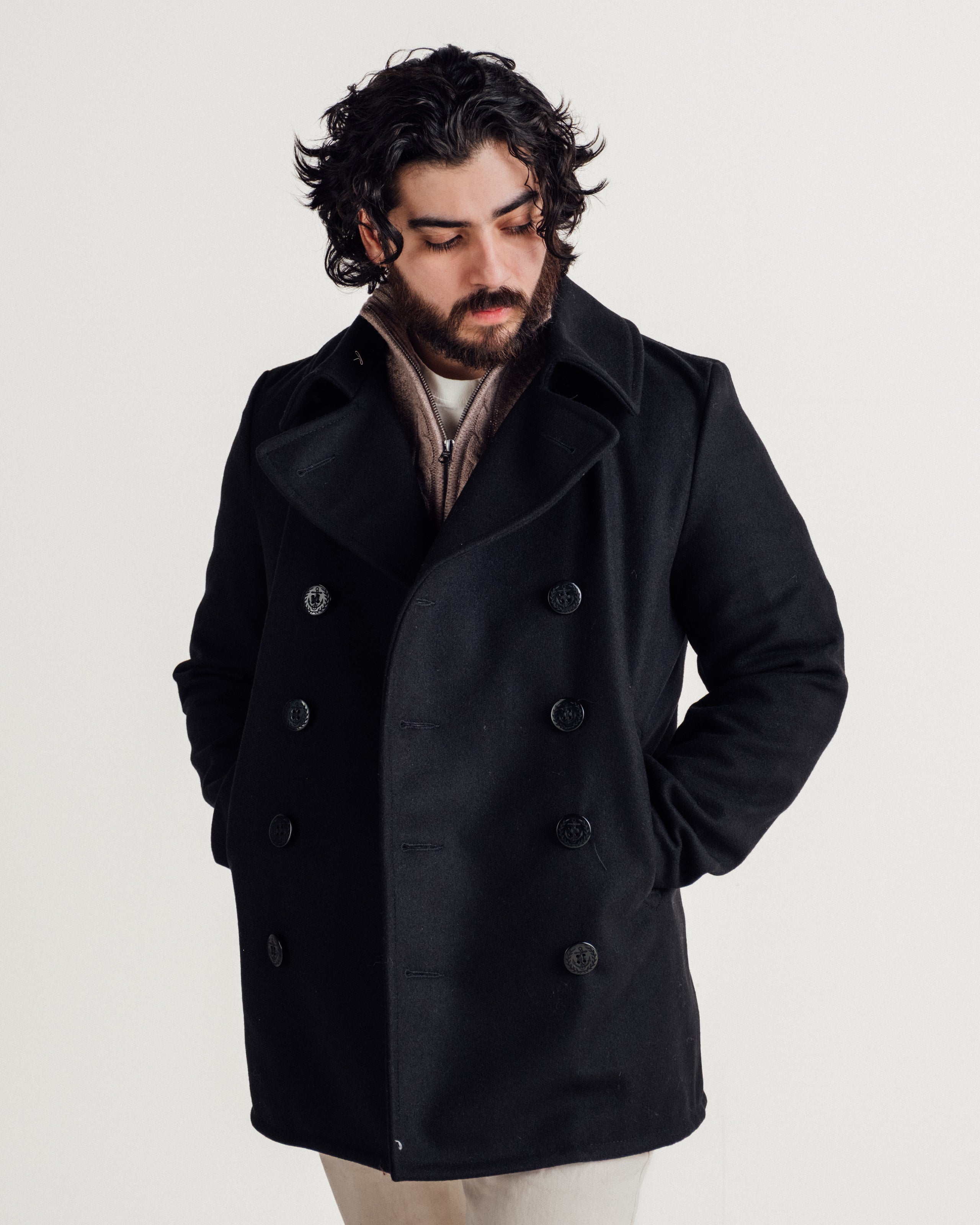 ジャケット・アウター Schott Bros. Peacoat - Navy Lot.751 751 - Slim Fit Peacoat – Schott N.Y.C.