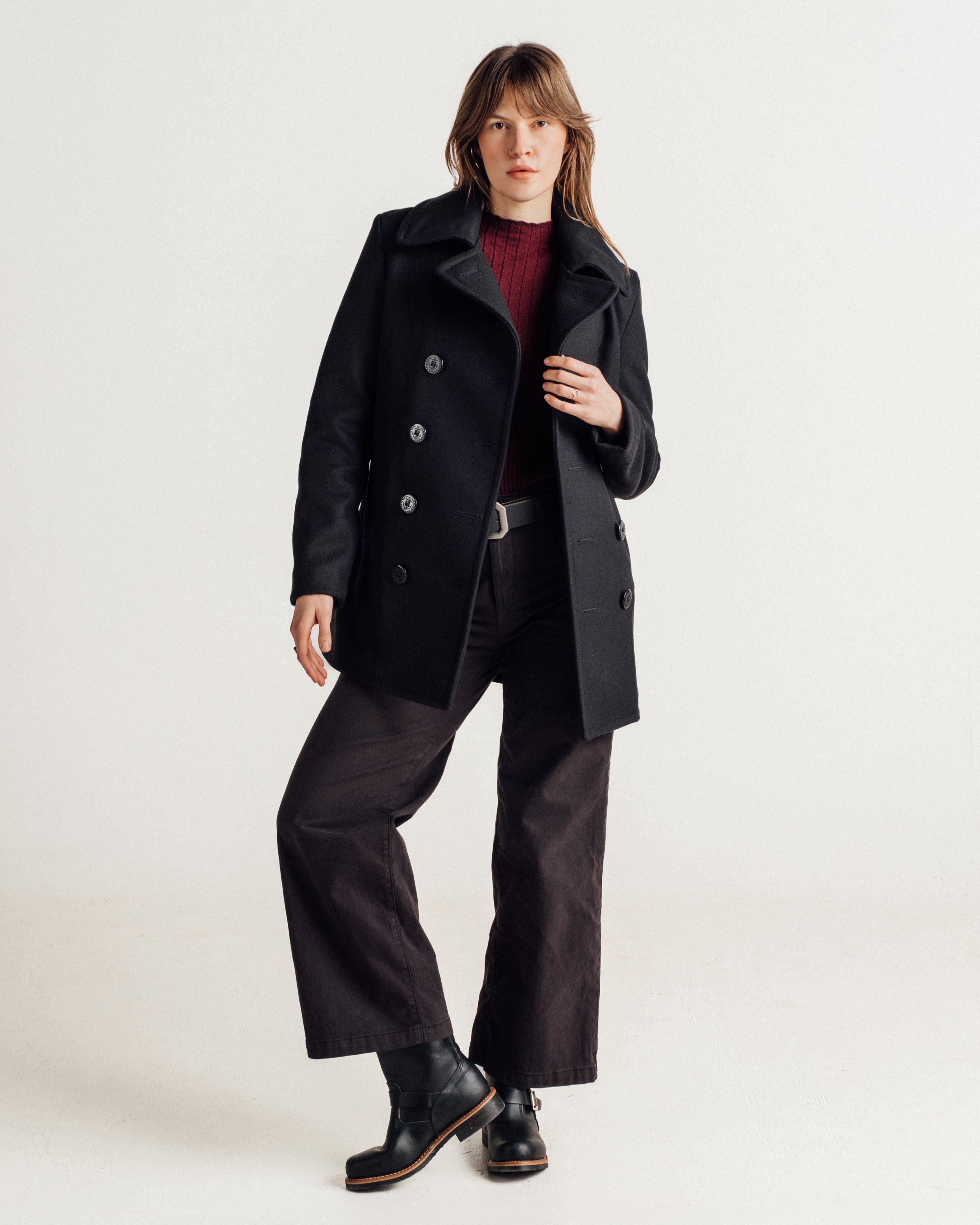 754W - Women's Wool Blend Peacoat – Schott N.Y.C.